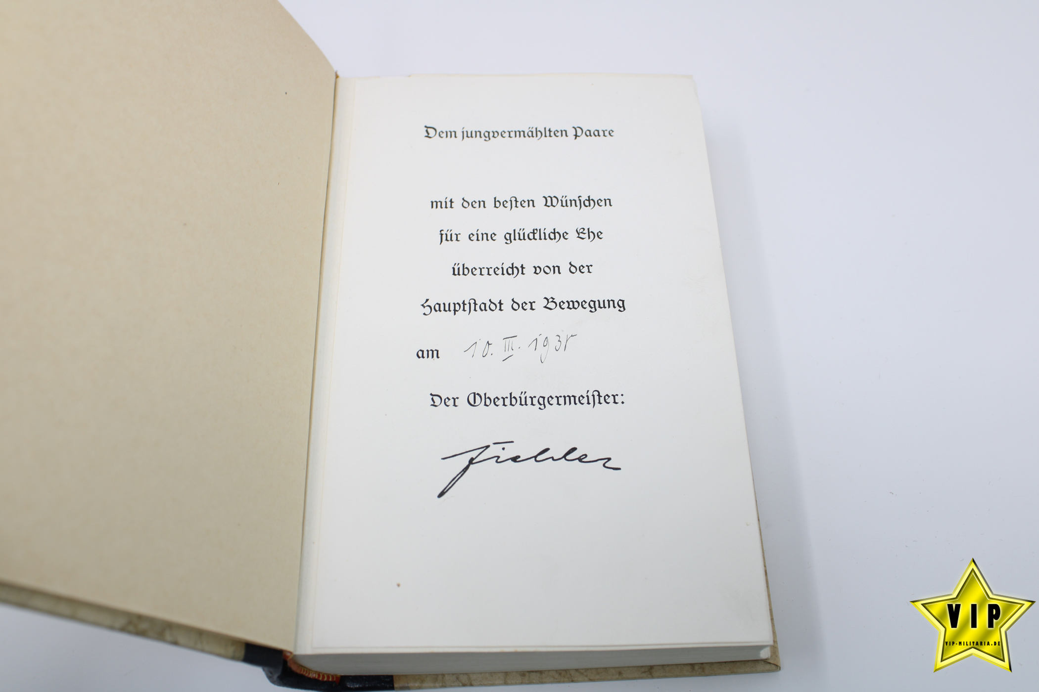 Mein Kampf mit Stadtwappen München 1937 mit Widmung