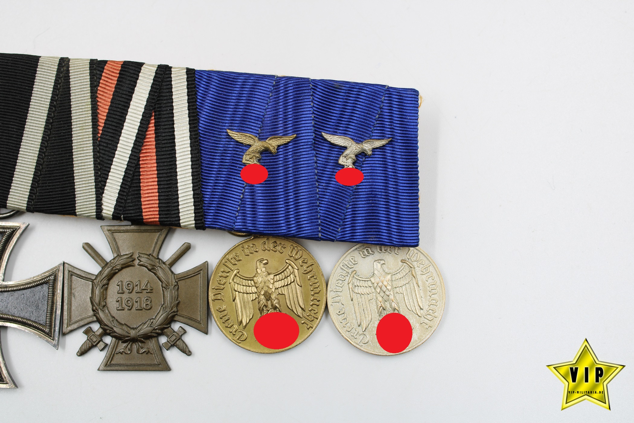 Wehrmacht vierer Spange Eisernes Kreuz 1914 + Bandspange