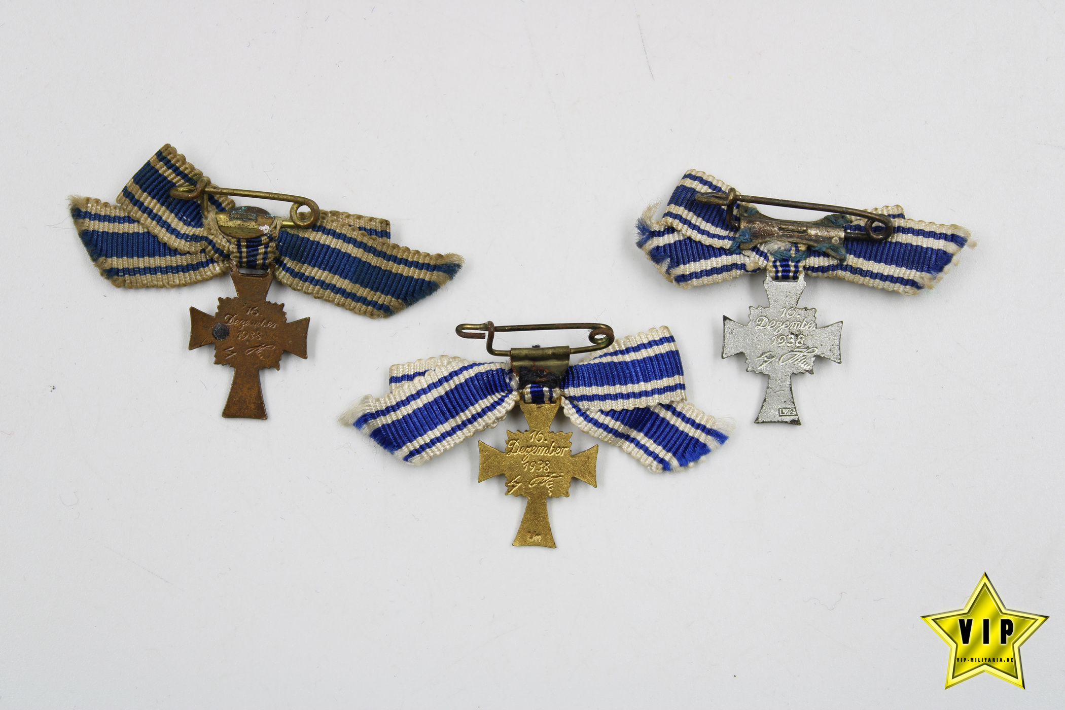 Mutterkreuz Gold+Silber+Bronze Miniatur
