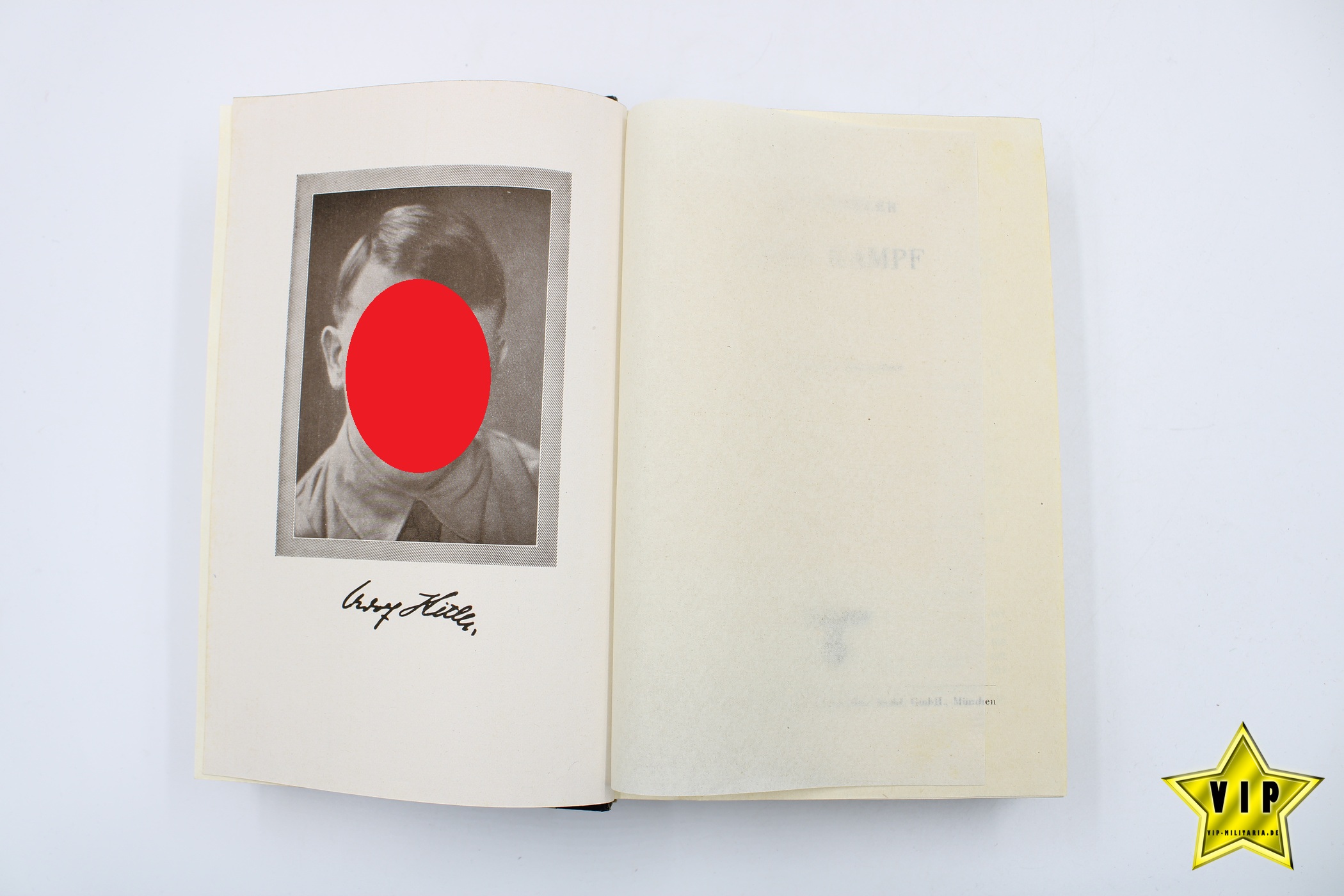 Mein Kampf 1943 mit blanko Widmungsseite in Lateinschrift