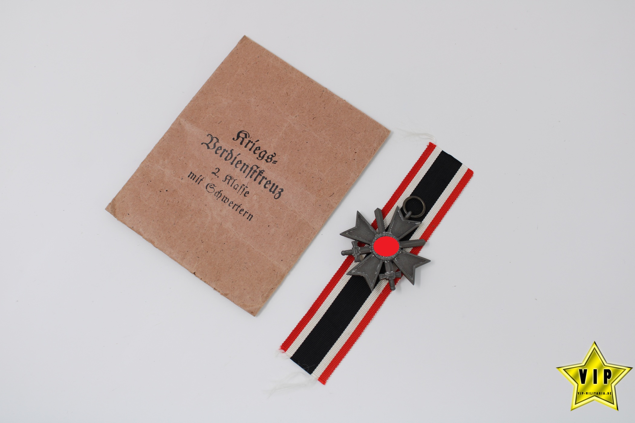 Kriegsverdienstkreuz 2. Klasse mit Schwerter + Tüte Hersteller L/15