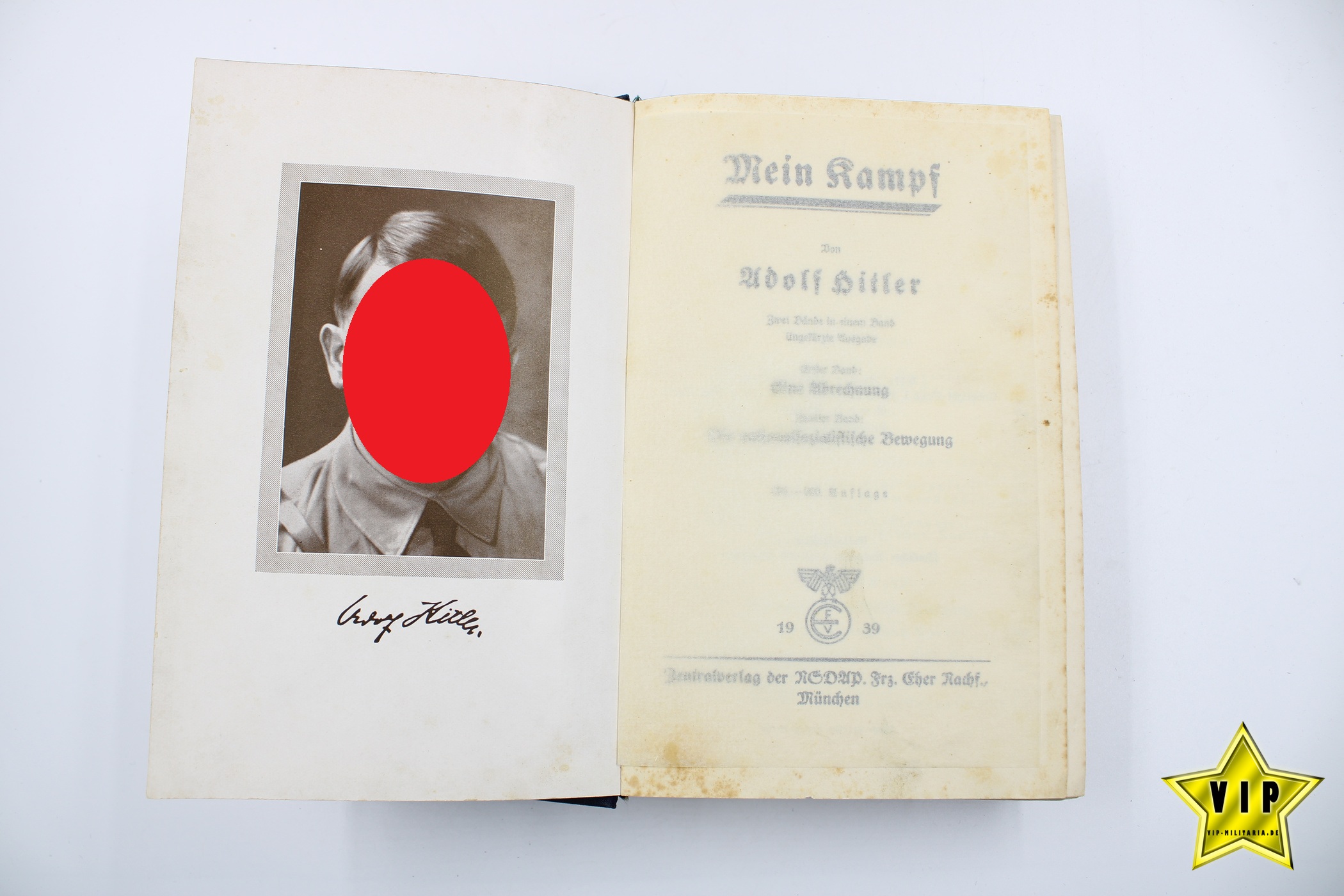Mein Kampf 1939 Volksausgabe mit Widmung