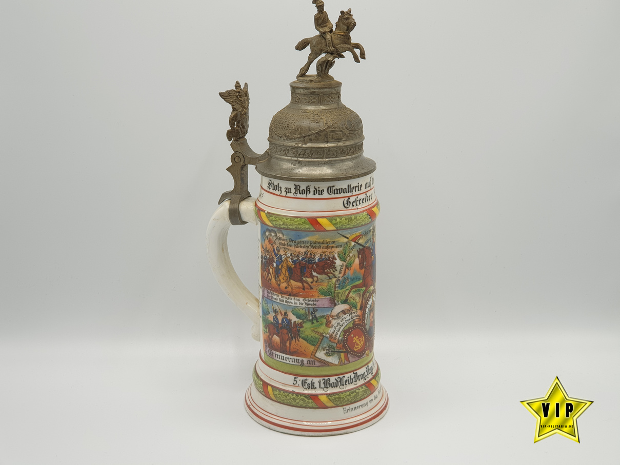 Reservistenkrug Bad Leib Dragoner 20 Karlsruhe 1908 Reservistenkrug Bad Leib Dragoner 20 Karlsruhe 1908