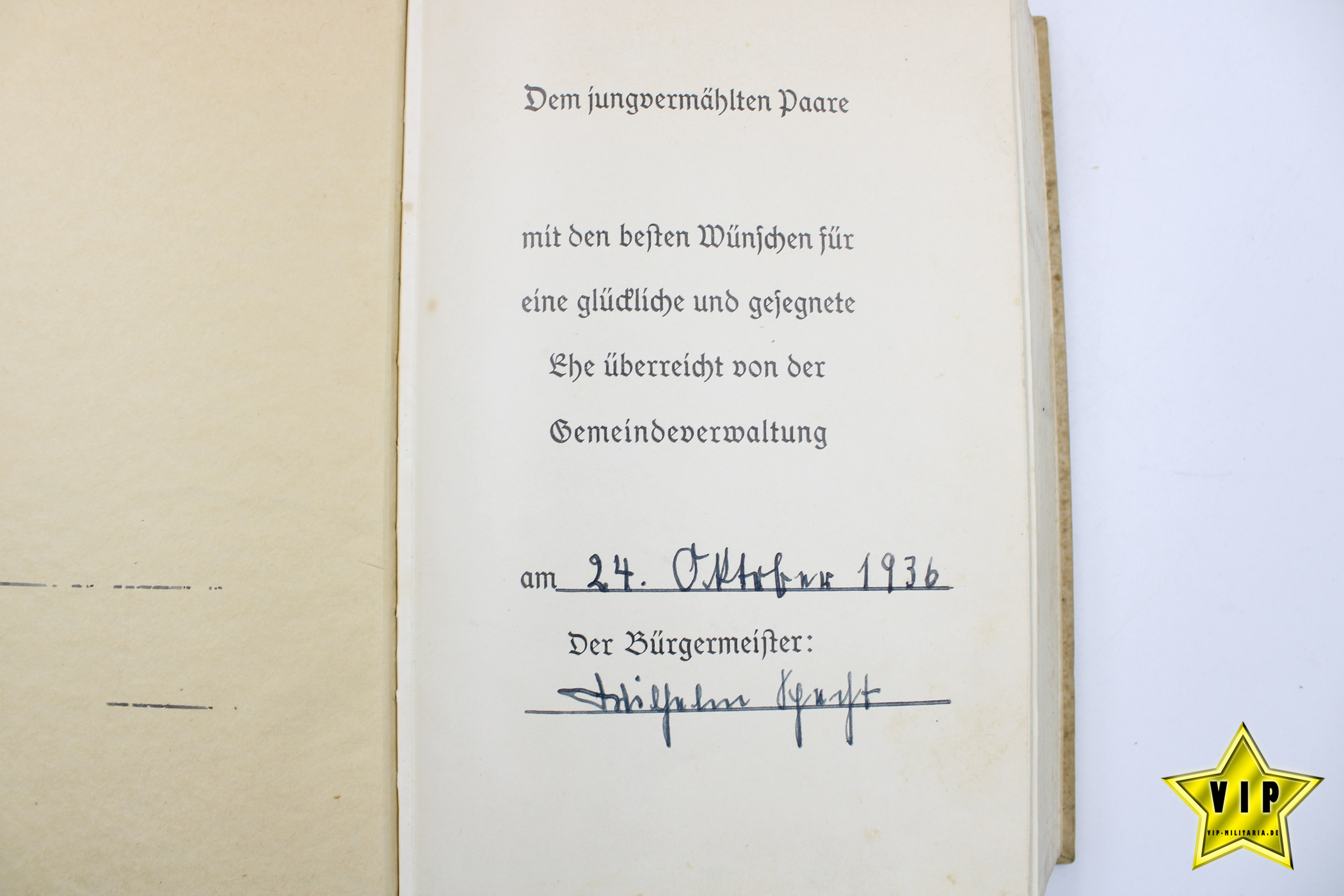 Mein Kampf 1936 Hochzeitsausgabe mit Widmung & Goldschnitt
