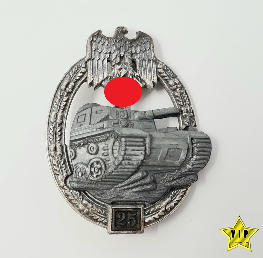 Panzerkampfabzeichen in Silber mit Einsatzzahl " 25 "