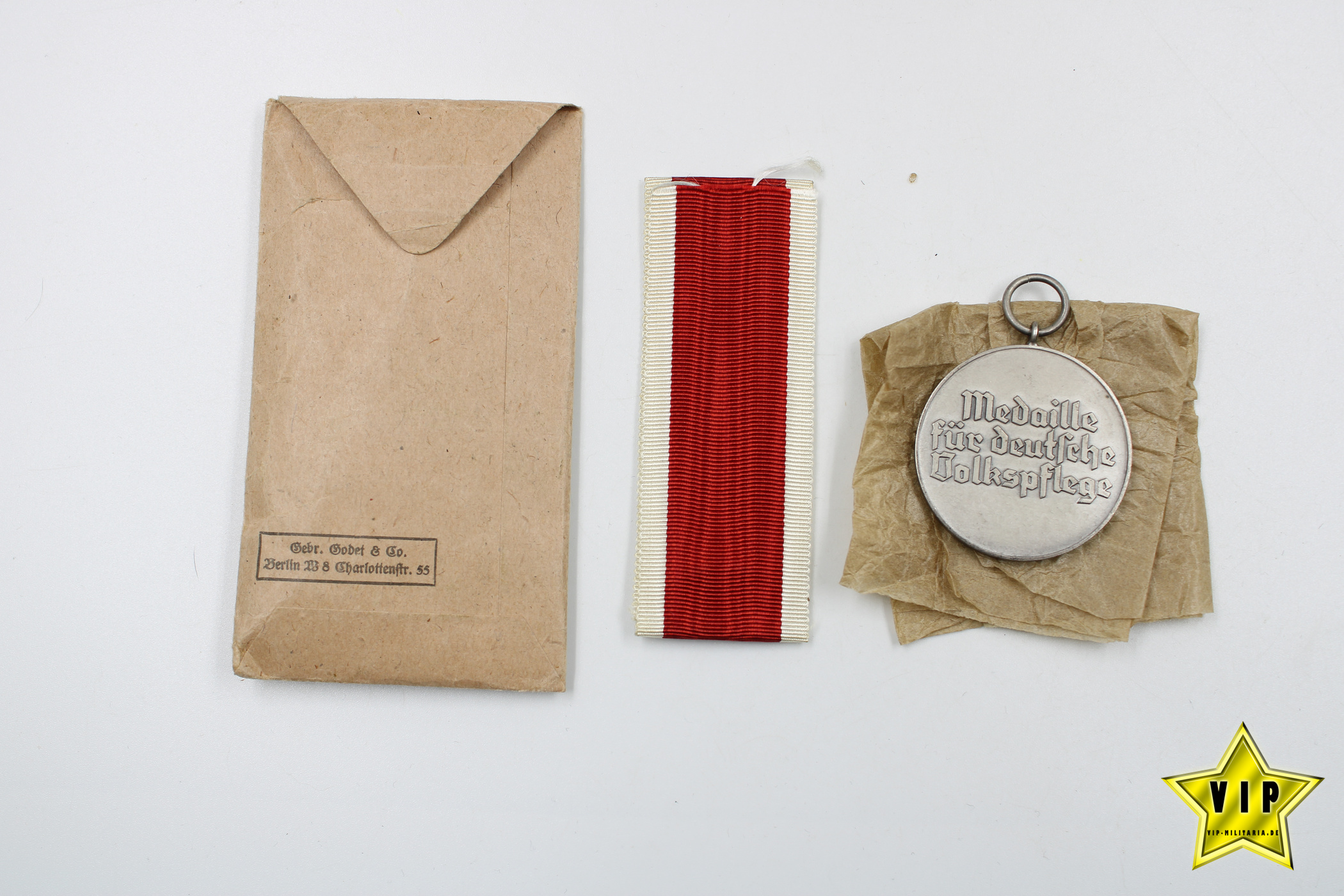 Medaille der Deutschen Volkspflege + Verleihungstüte 