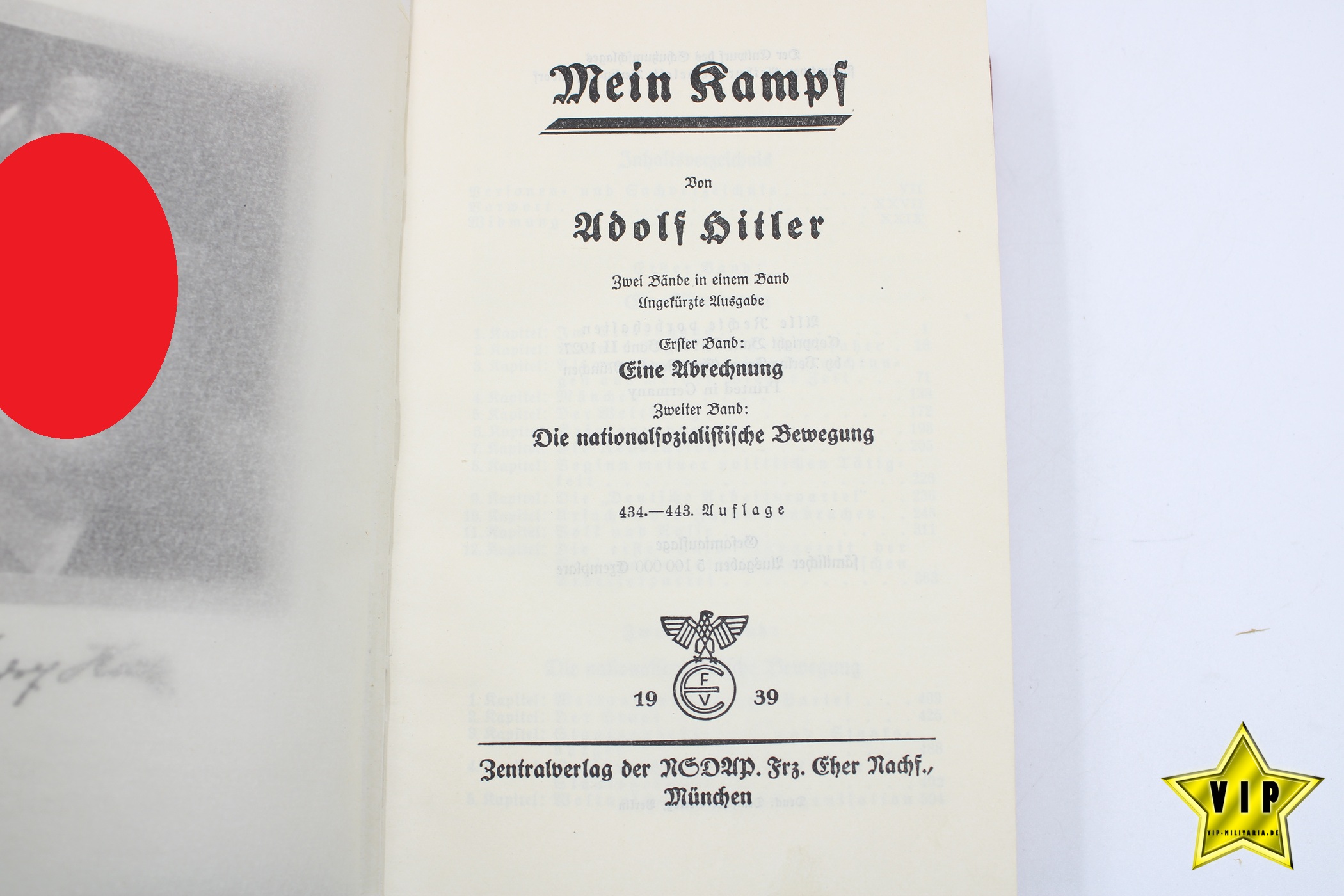 Mein Kampf 1939 Beamtenausgabe mit dem seltenen Schutzumschlag