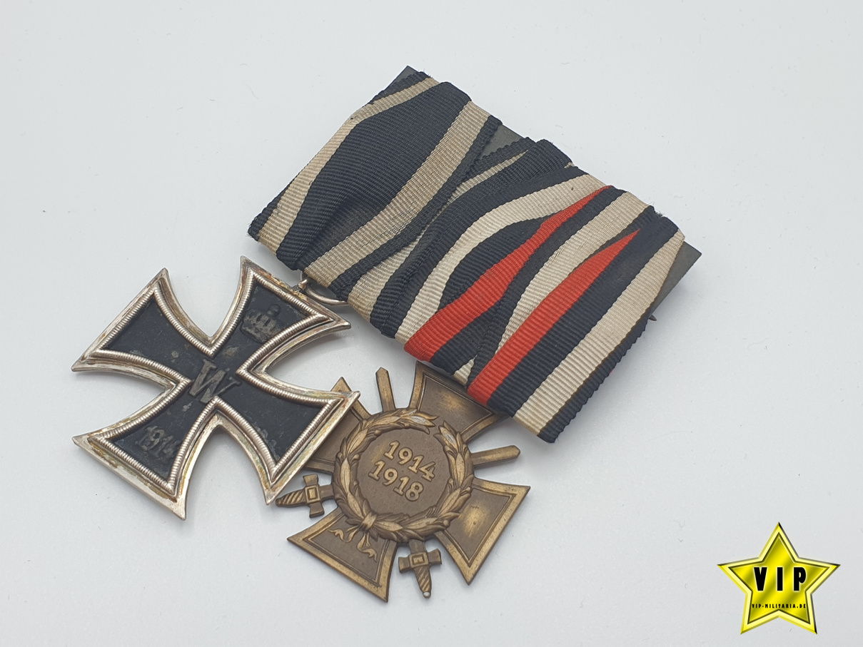 Zweier-Spange Eisernes Kreuz + Frontkämpfer