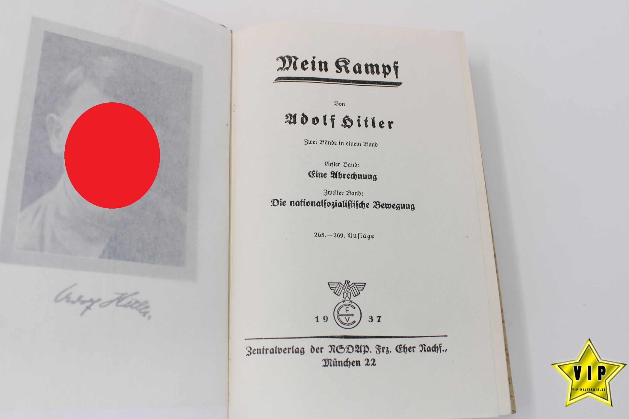 Mein Kampf mit Stadtwappen München 1937 mit Widmung