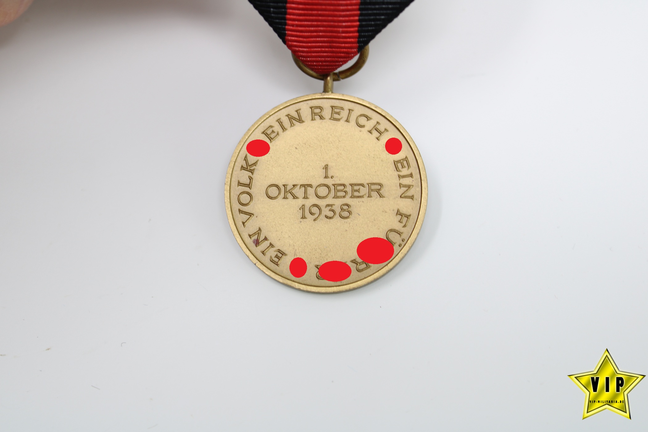 Anschluss Medaille 1. Oktober Sudetenland im Verleihungsetui