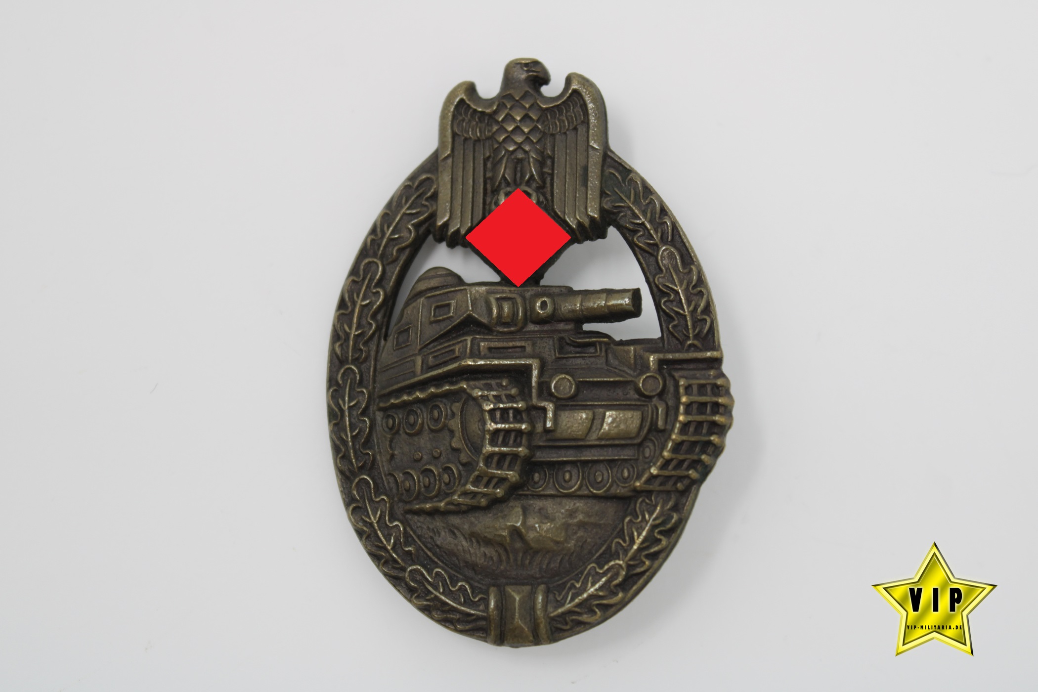 PANZERKAMPFABZEICHEN IN BRONZE HERSTELLER WIEDMANN