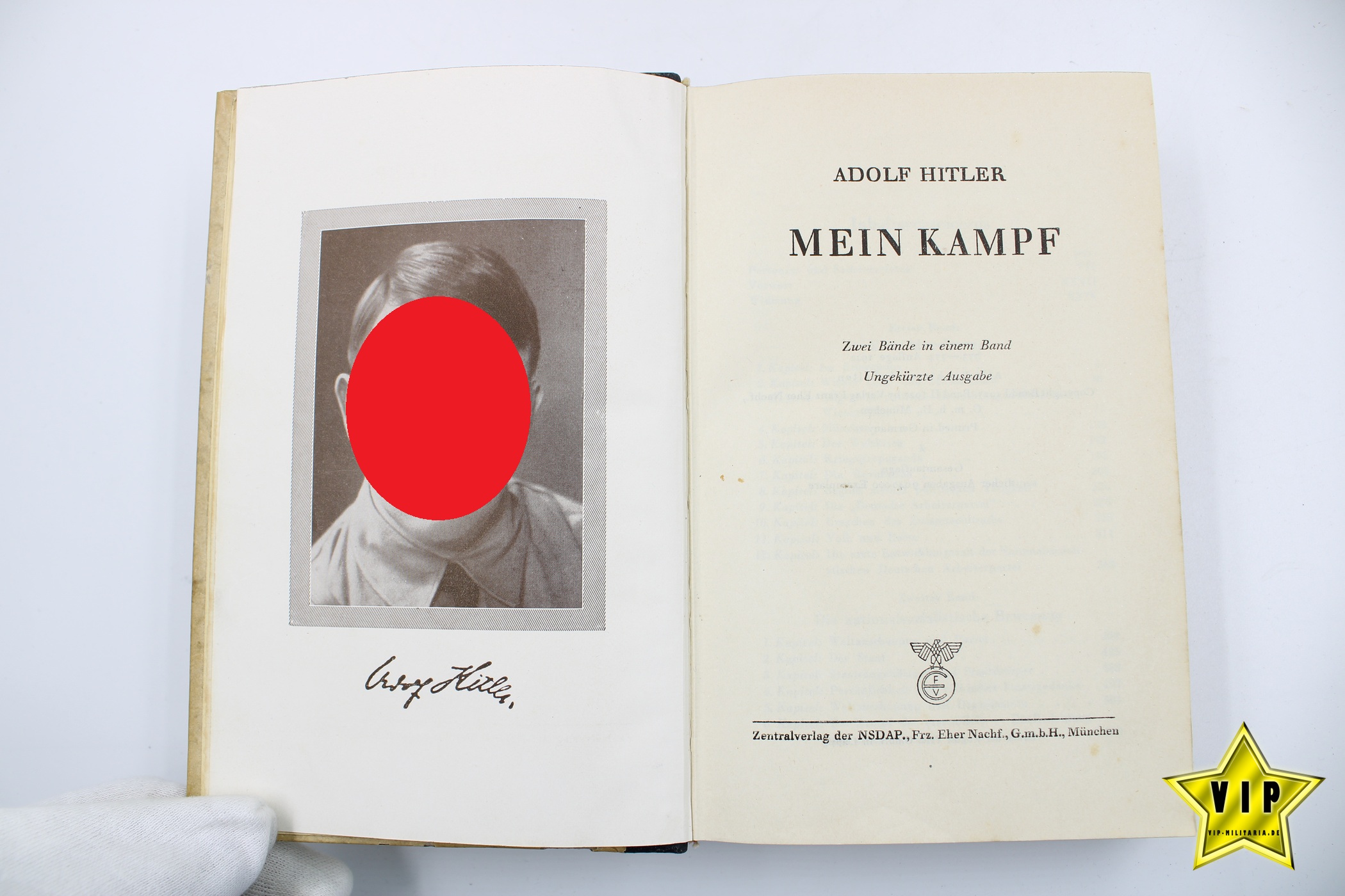 Mein Kampf 1942 Hochzeitsausgabe mit Widmung Rotthalmünster