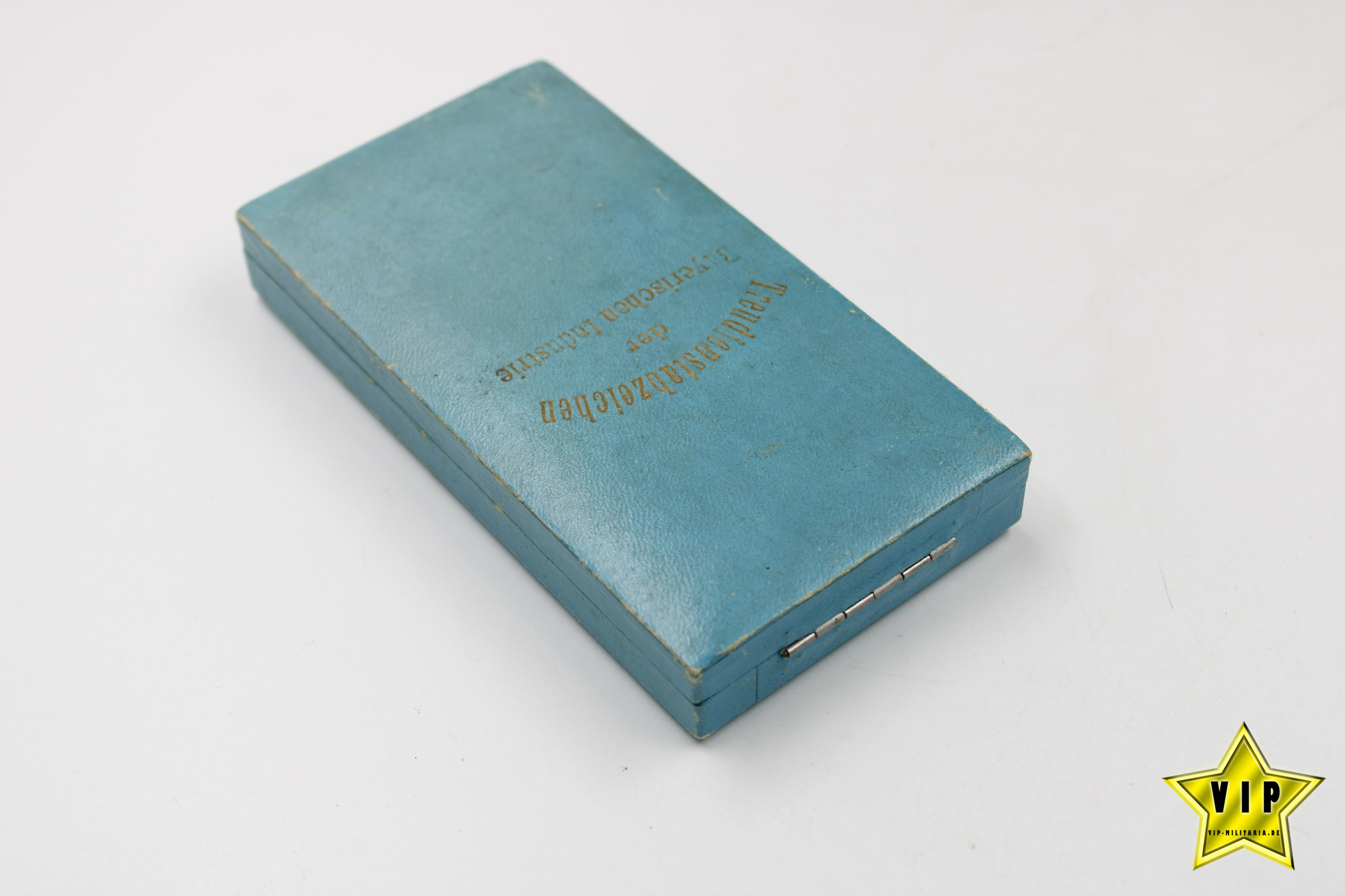Treudienstabzeichen der Bayerischen Industrie im Etui mit Miniatur in Silber