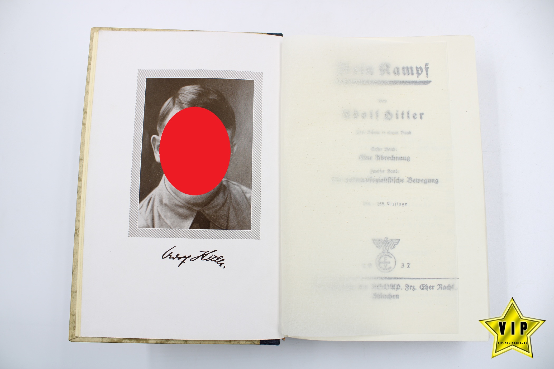 Mein Kampf 1937 Hochzeistausgabe mit Widmung