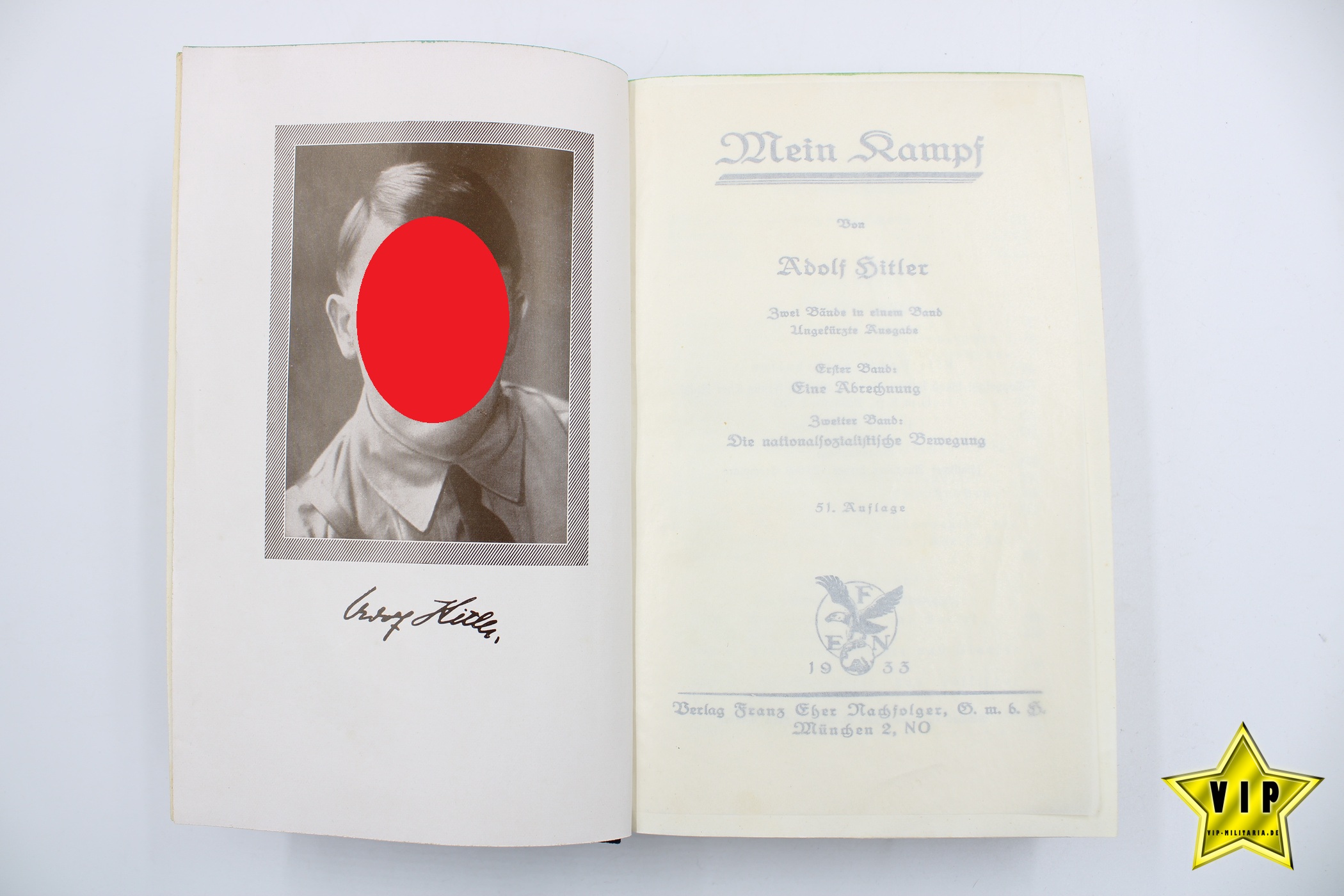 Mein Kampf 1933 Volksausgabe mit WIdmung