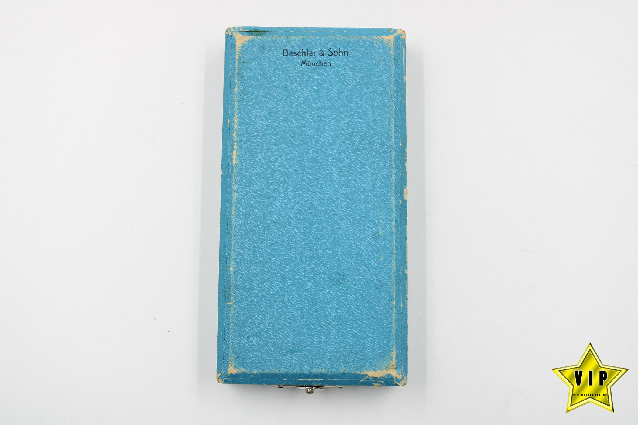 Treudienstabzeichen der Bayerischen Industrie im Etui mit Miniatur in Silber