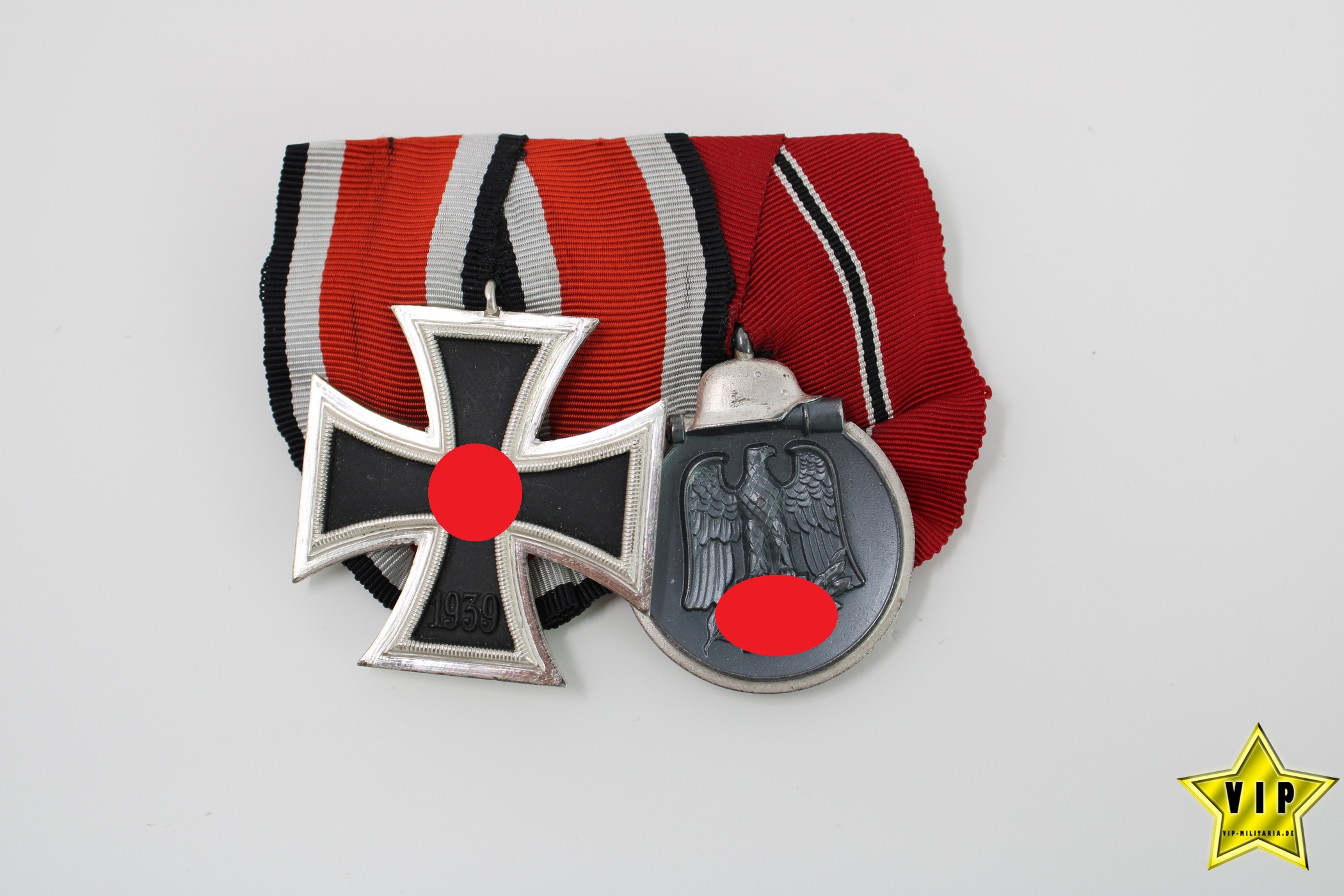 Ordensspange Eisernes Kreuz 2. Klasse 1939 + Ostmedaille