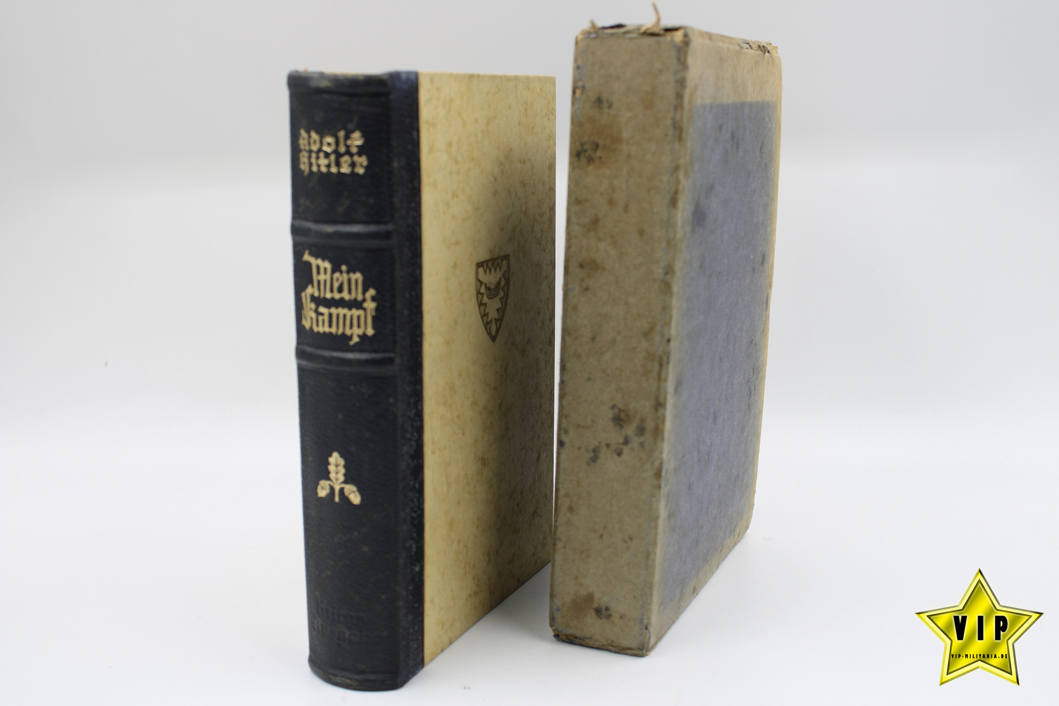 Mein Kampf 1941 Hochzeitsausgabe mit Stadtwappen Kiel und Widmung im Schuber