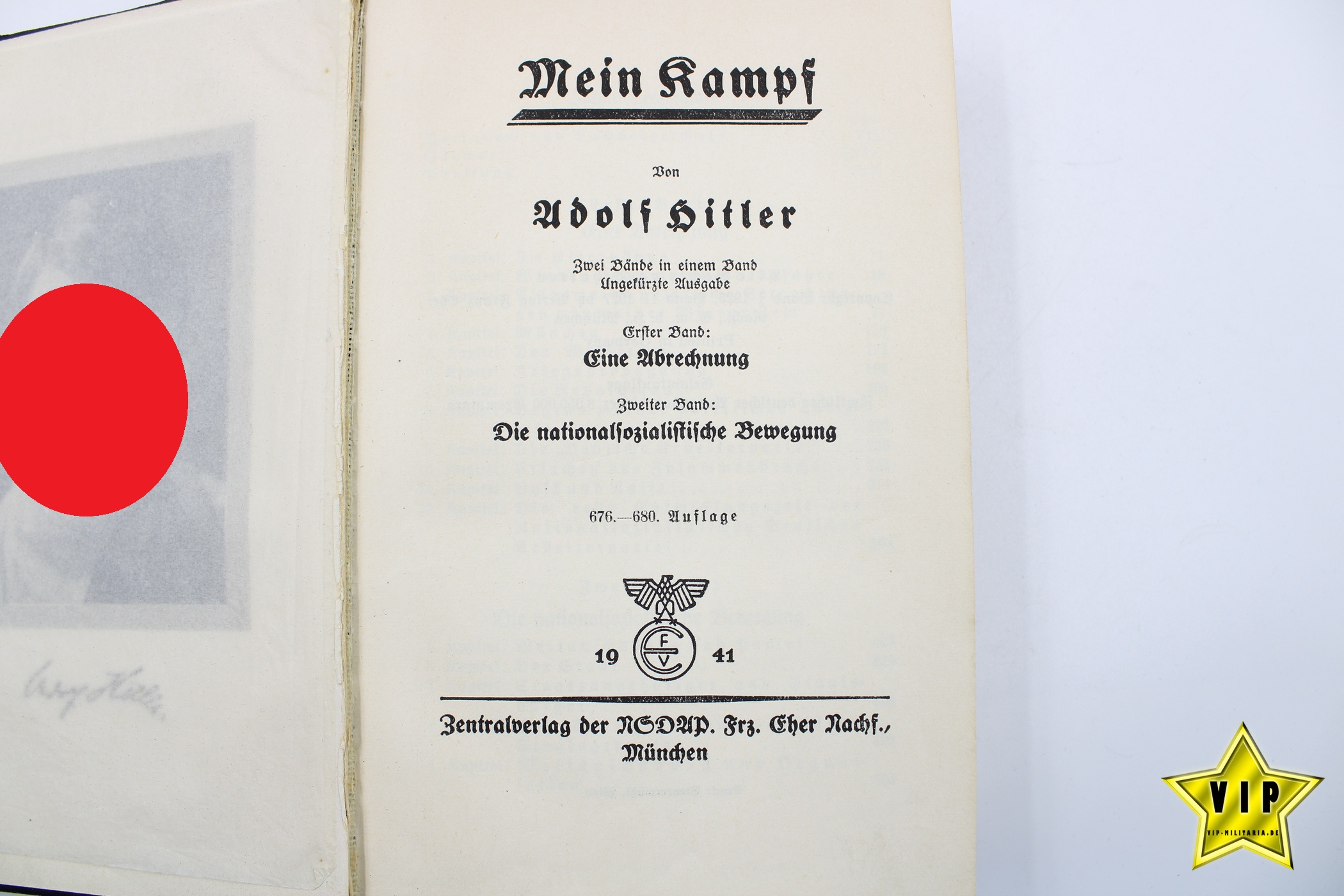 Mein Kampf 1941 Volksausgabe mit Widmung 