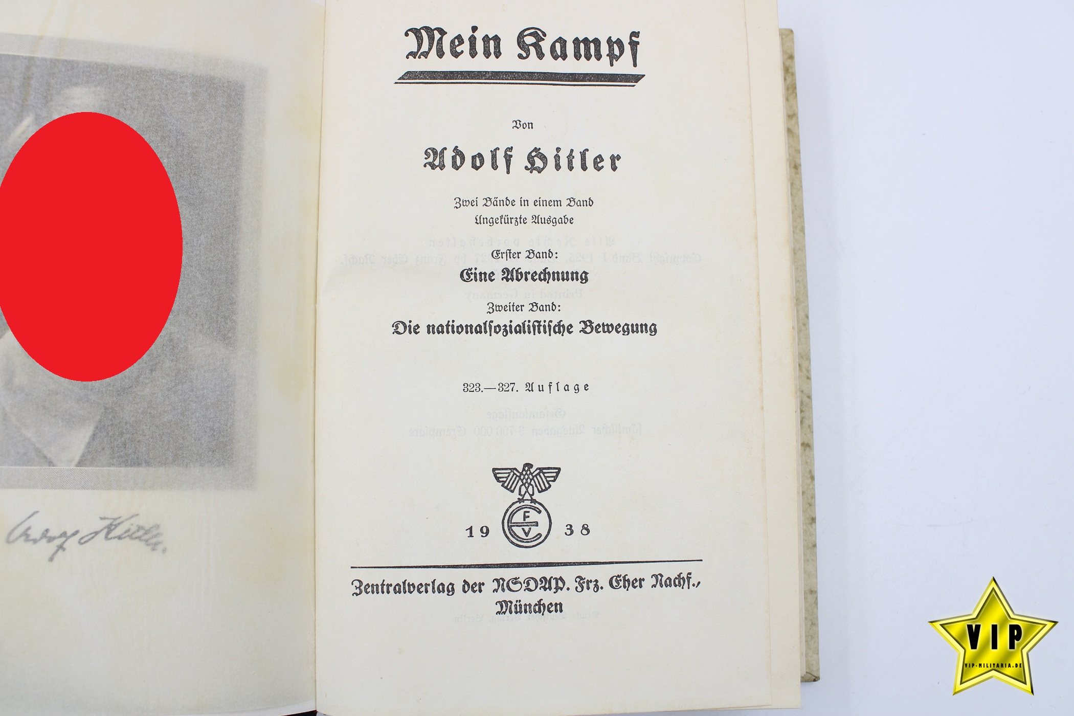 Mein kampf 1938 Hochzeitsausgabe mit Widmung der Stadt Bremen im Schuber & Goldschnitt