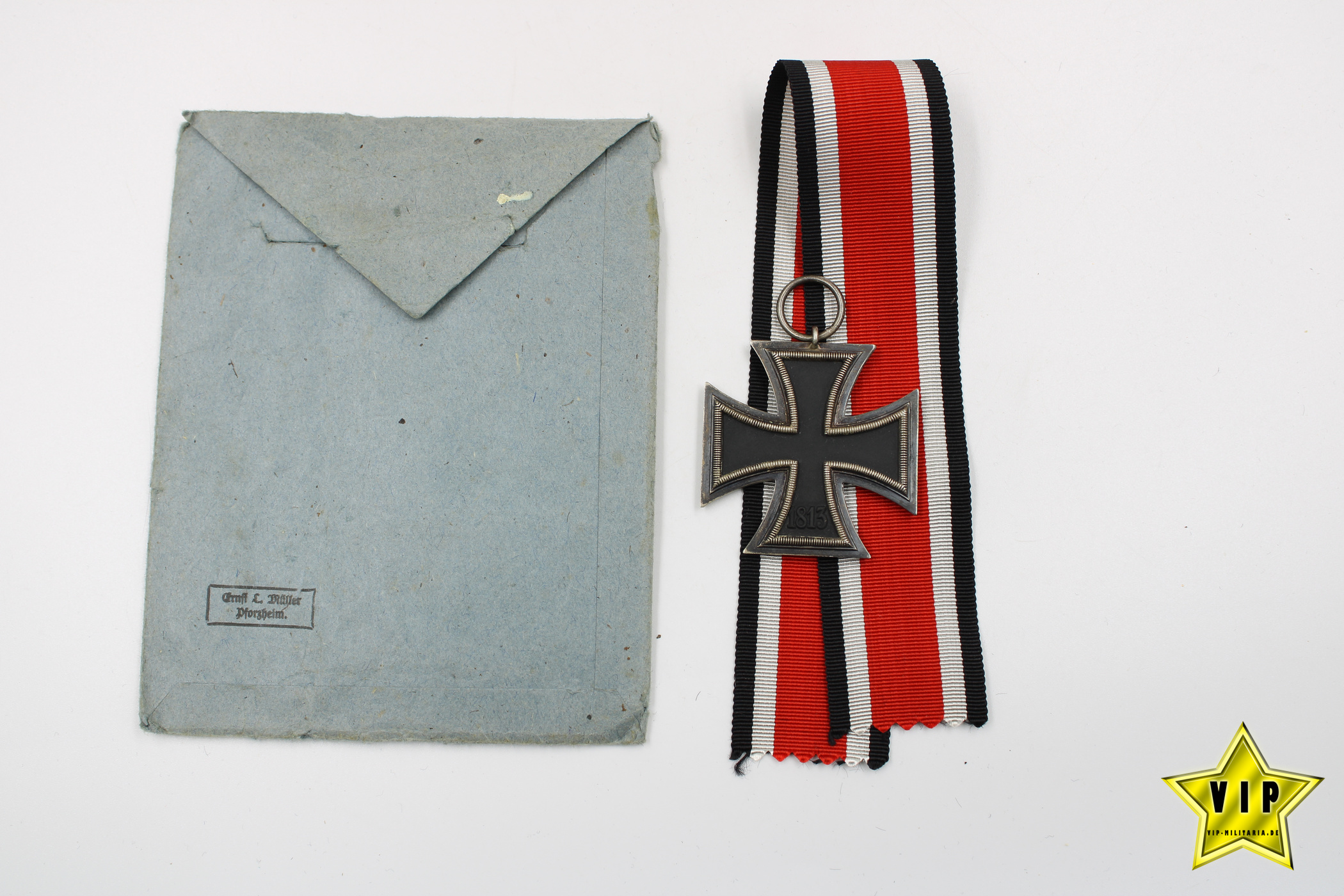 Eisernes Kreuz 2. Klasse 1939 in Tüte "76" Ernst Müller