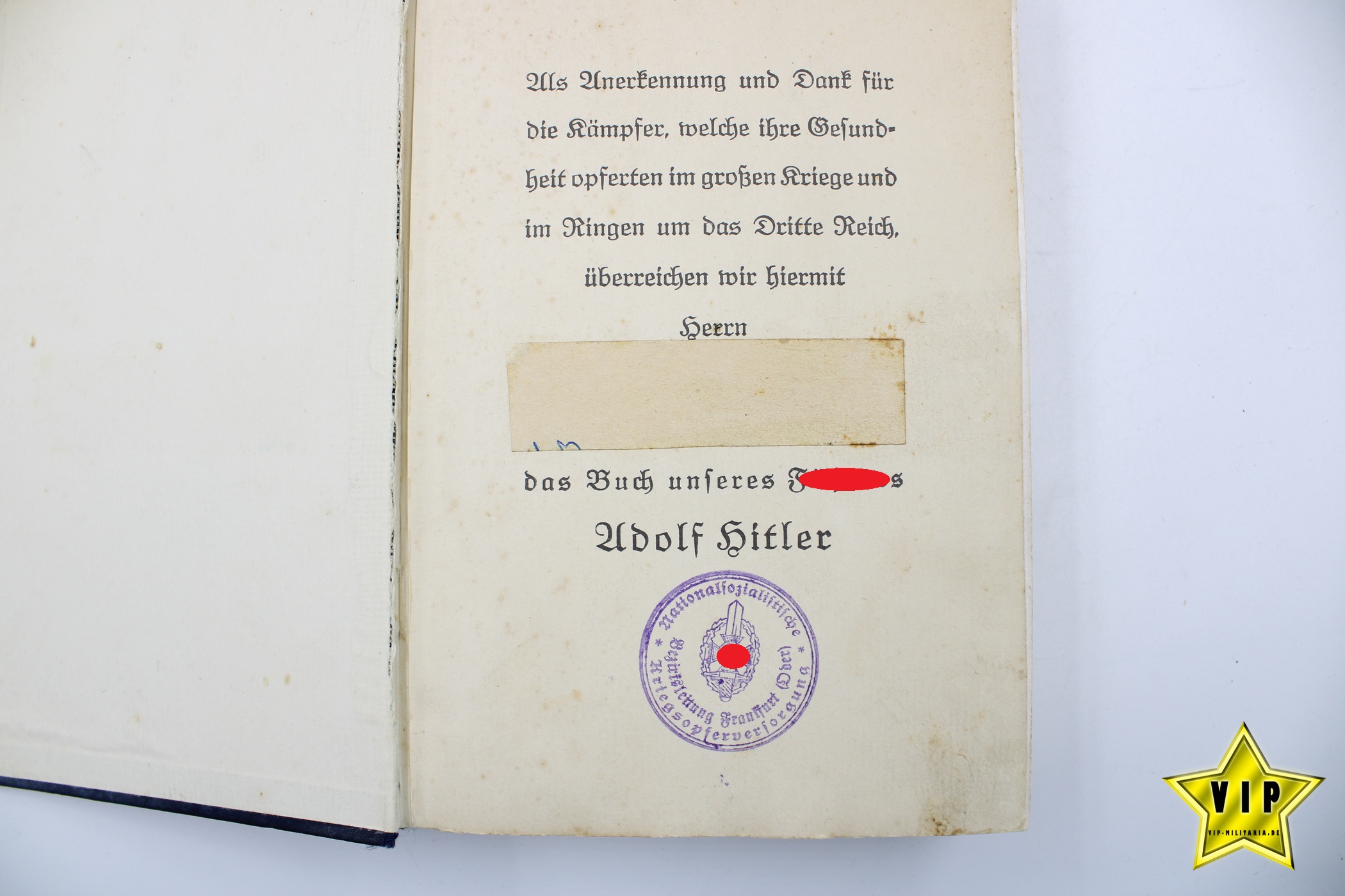 Mein Kampf 1935 Volksausgabe mit Widmung