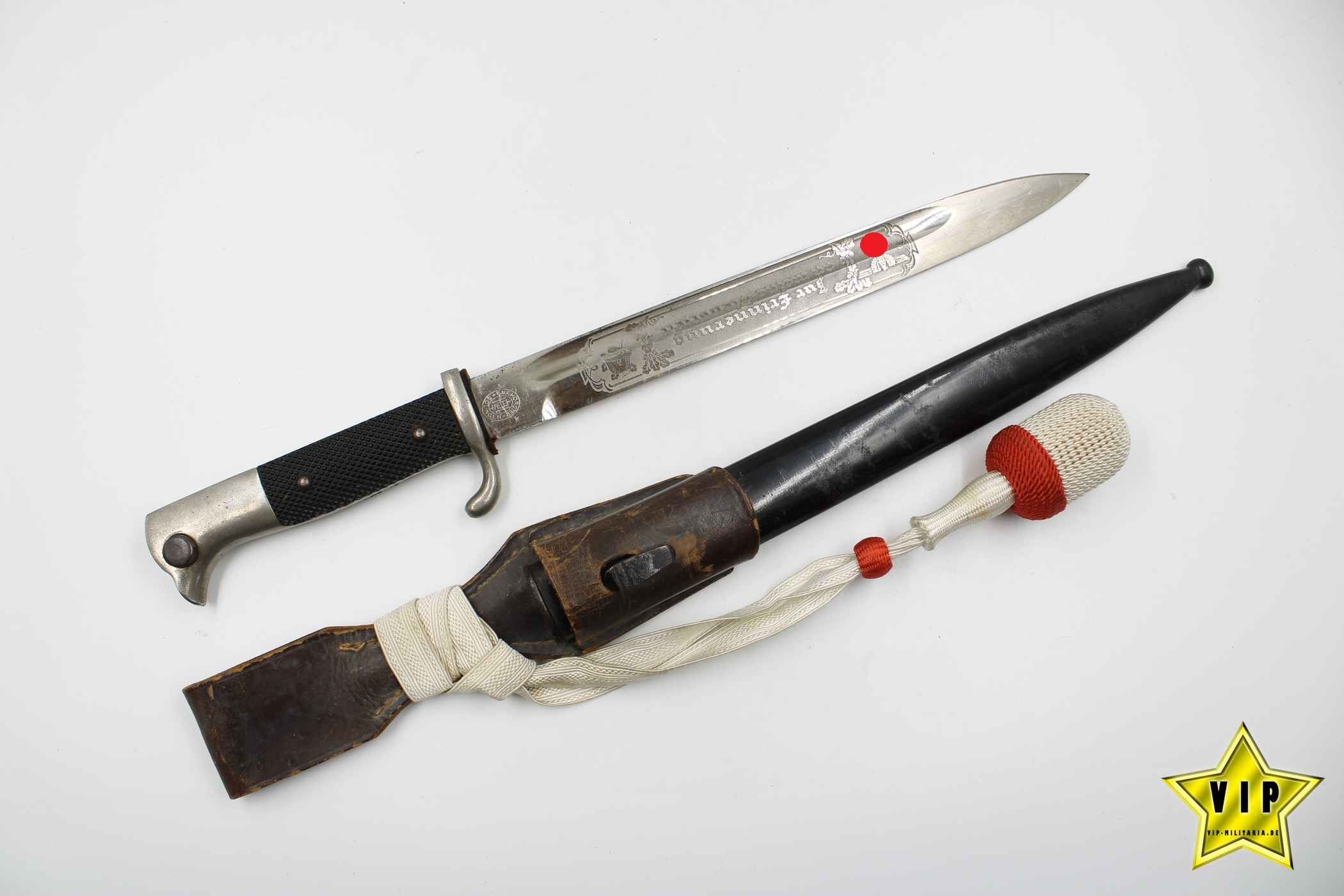 Ausgehbajonett mit Klingenäzung Hersteller E.&F. Hörster, Solingen