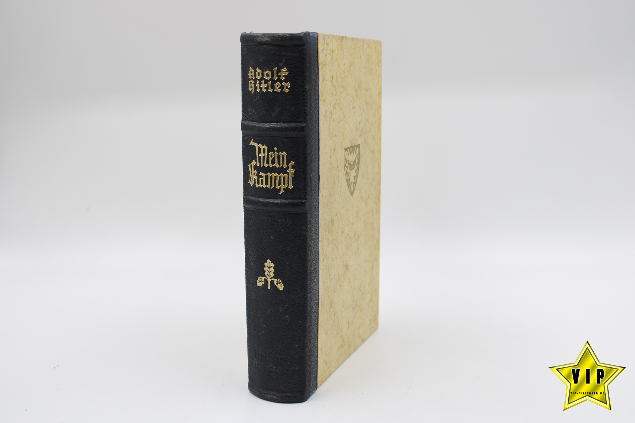 Mein Kampf 1941 Hochzeitsausgabe mit Stadtwappen Kiel und Widmung im Schuber