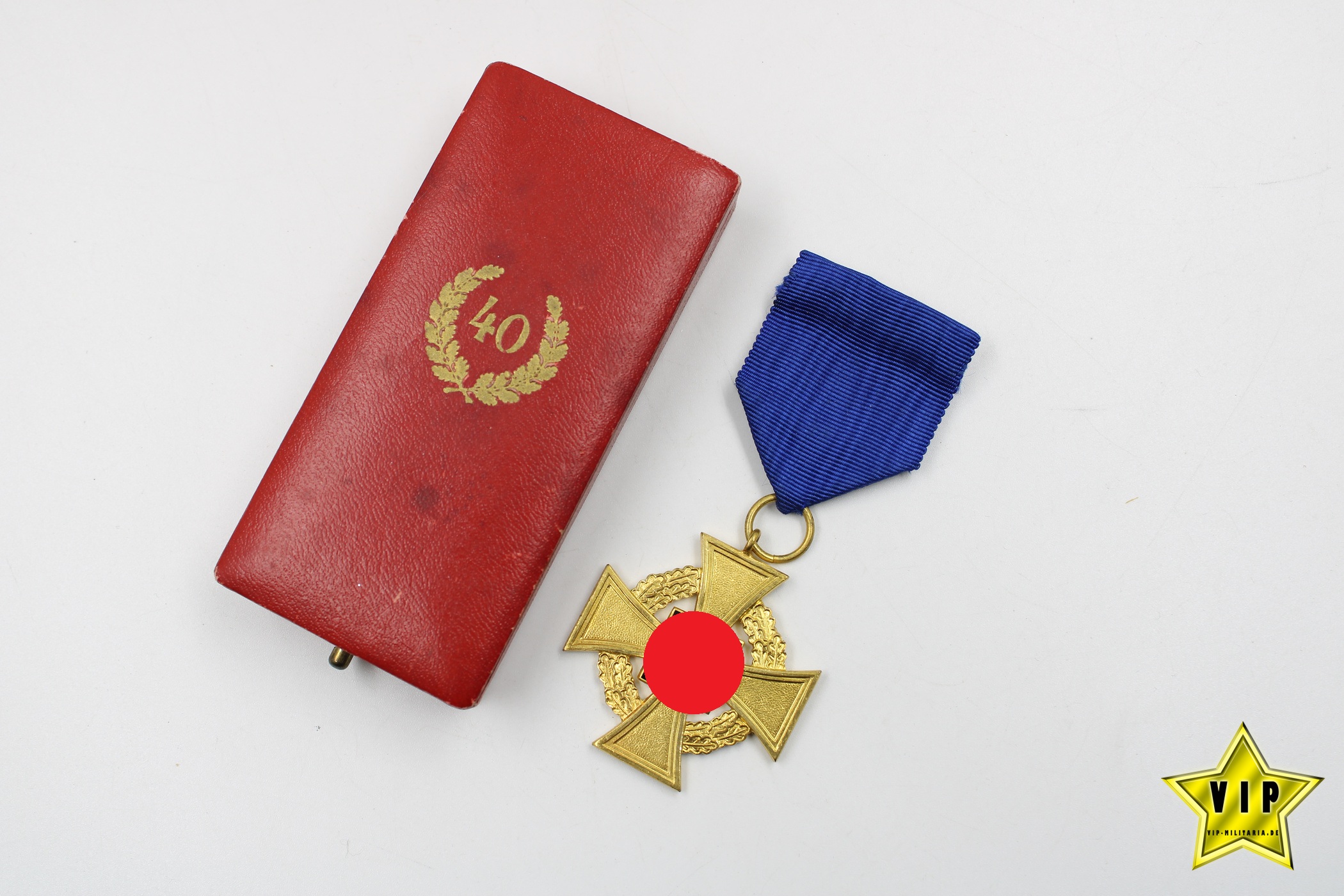 Treuedienst Ehrenzeichen in Gold 40 Jahre im Etui Hersteller Deschler & Sohn, München 