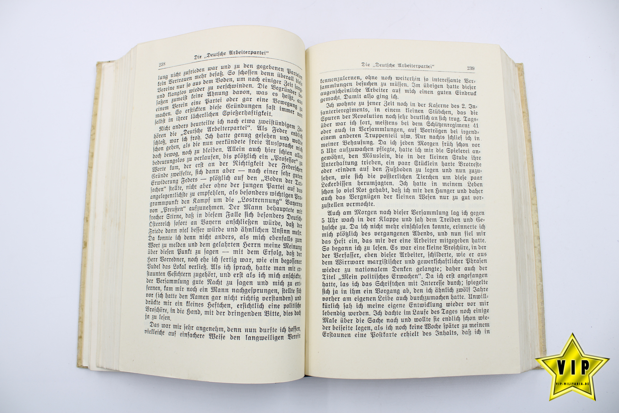 Mein Kampf 1938 Hochzeitsausgabe mit Widmung aus Mistendorf mit Goldschnitt