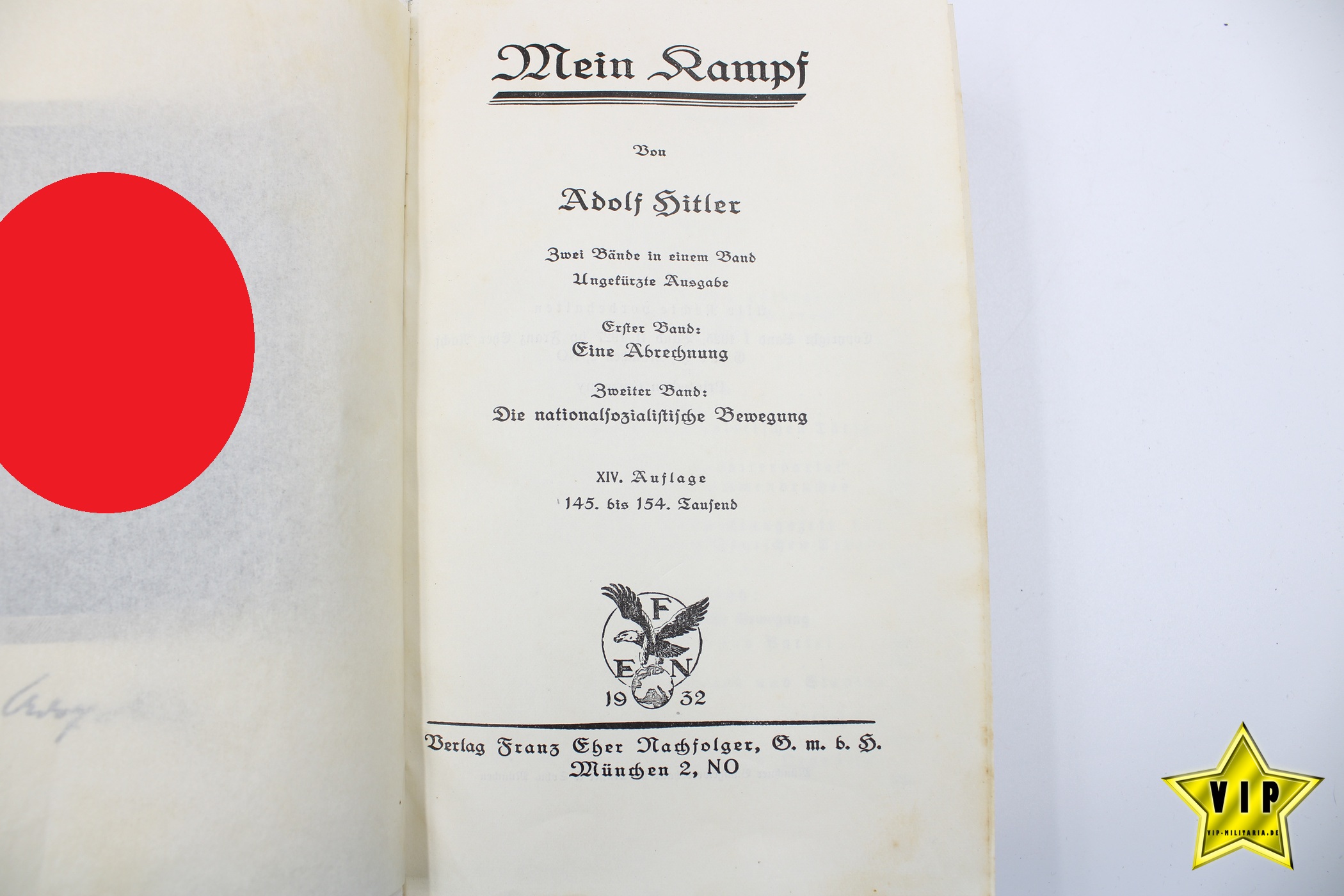 Mein Kampf 1932 Volksausgabe mit Widmung