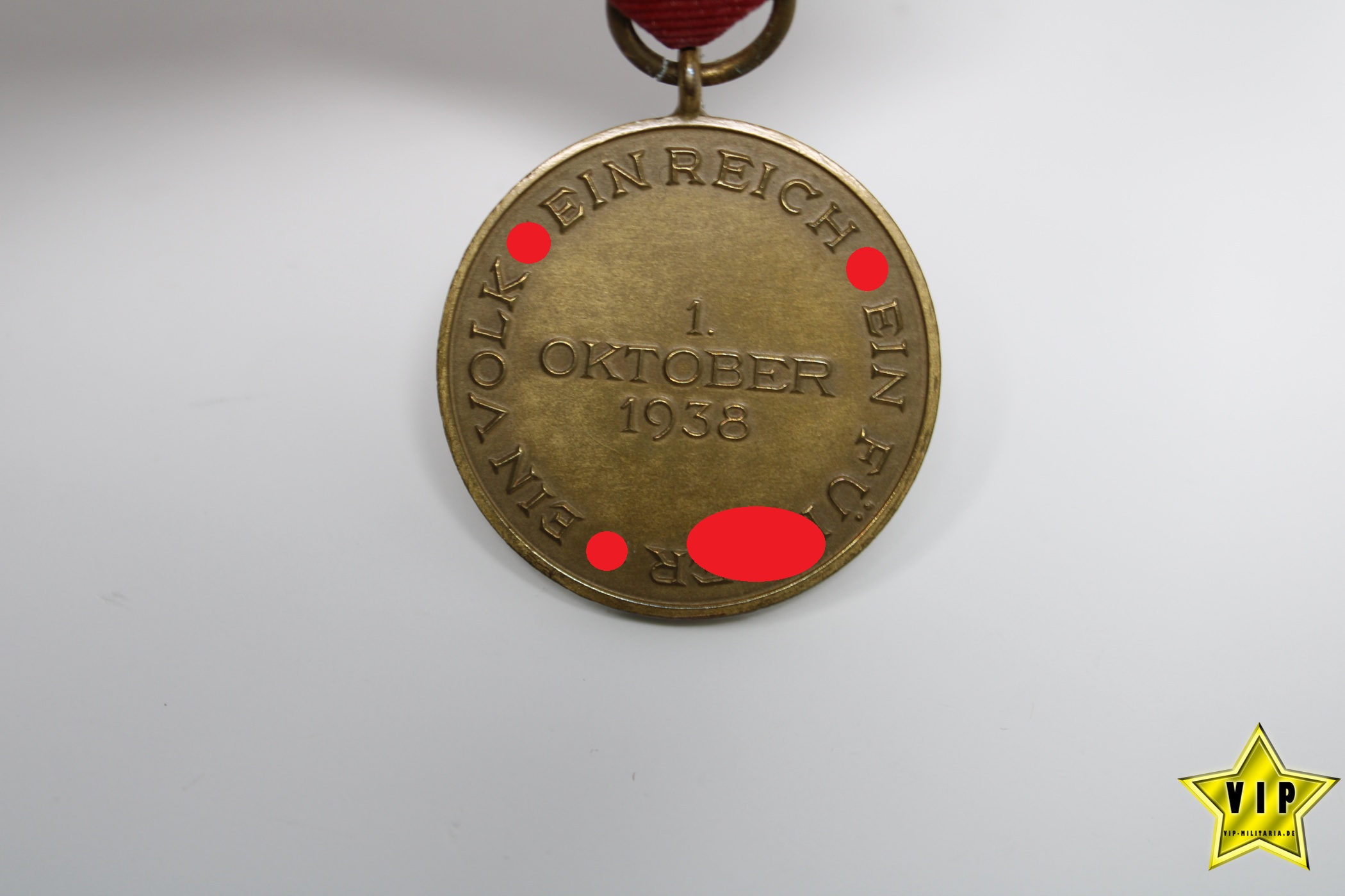 Anschluss Medaille 1. Oktober Sudetenland mit Prager Burg Auflage im Etui