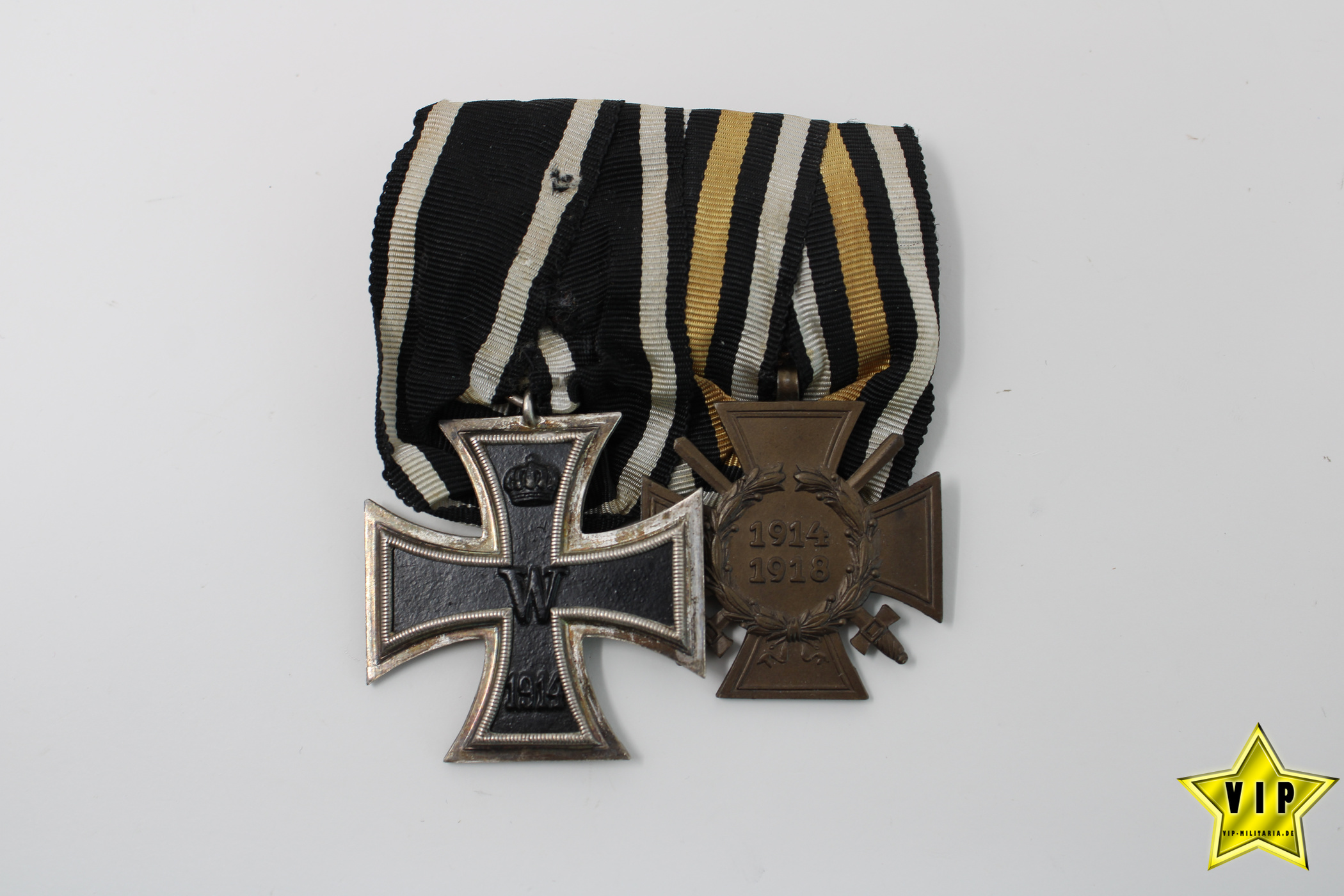 Zweier Spange Eisernes Kreuz 1914 & Frontkämpfer Ehrenkreuz