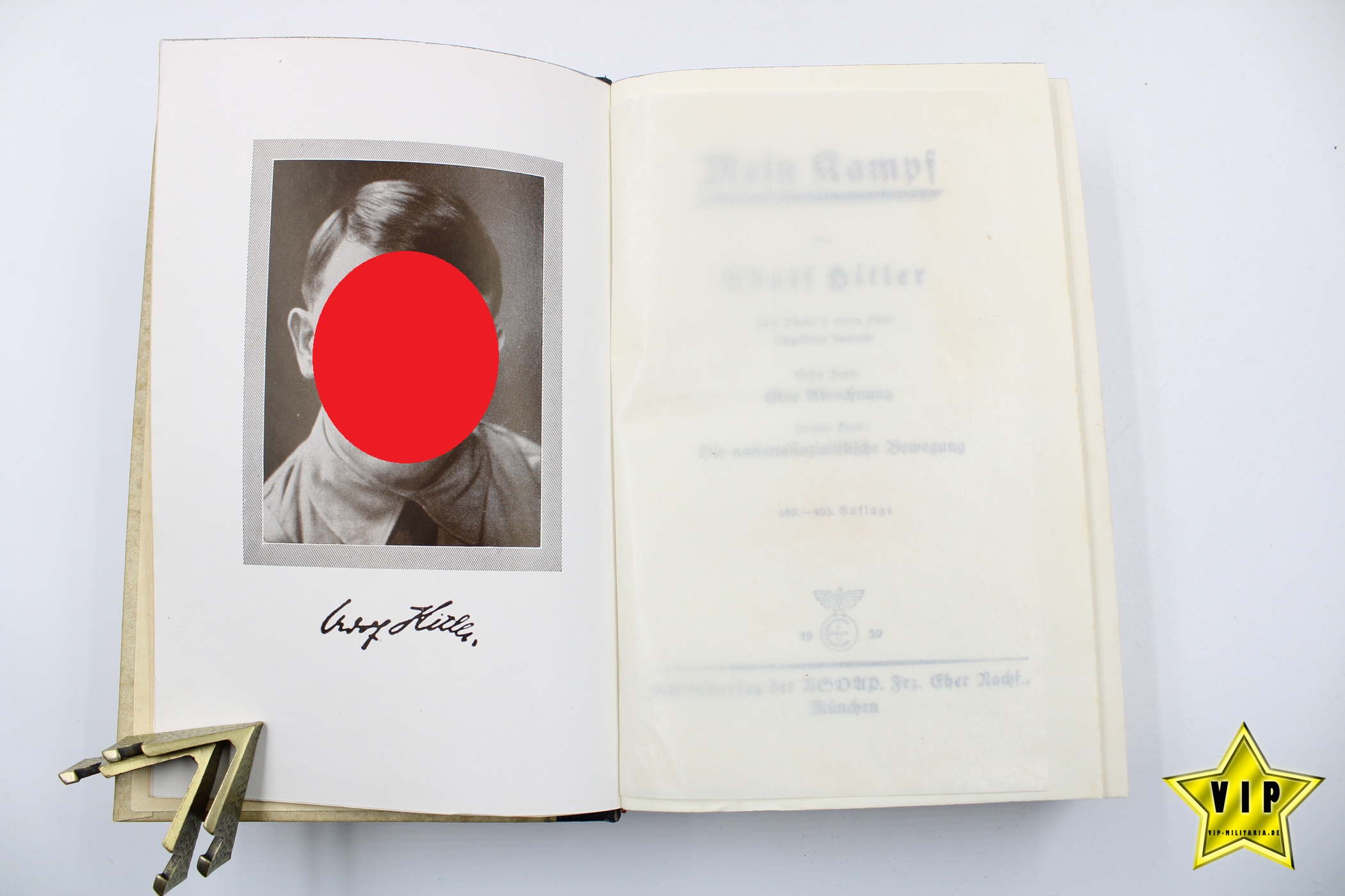 Mein Kampf 1939 Hochzeitsausgabe mit Stadtwappen München im Schuber 