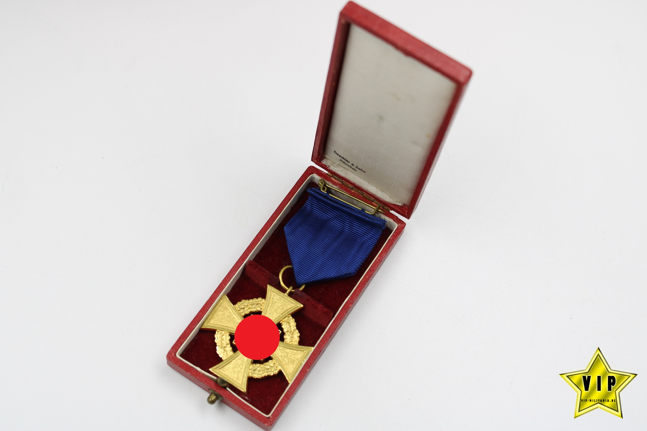 Treuedienst Ehrenzeichen in Gold 40 Jahre im Etui Hersteller Deschler & Sohn, München 