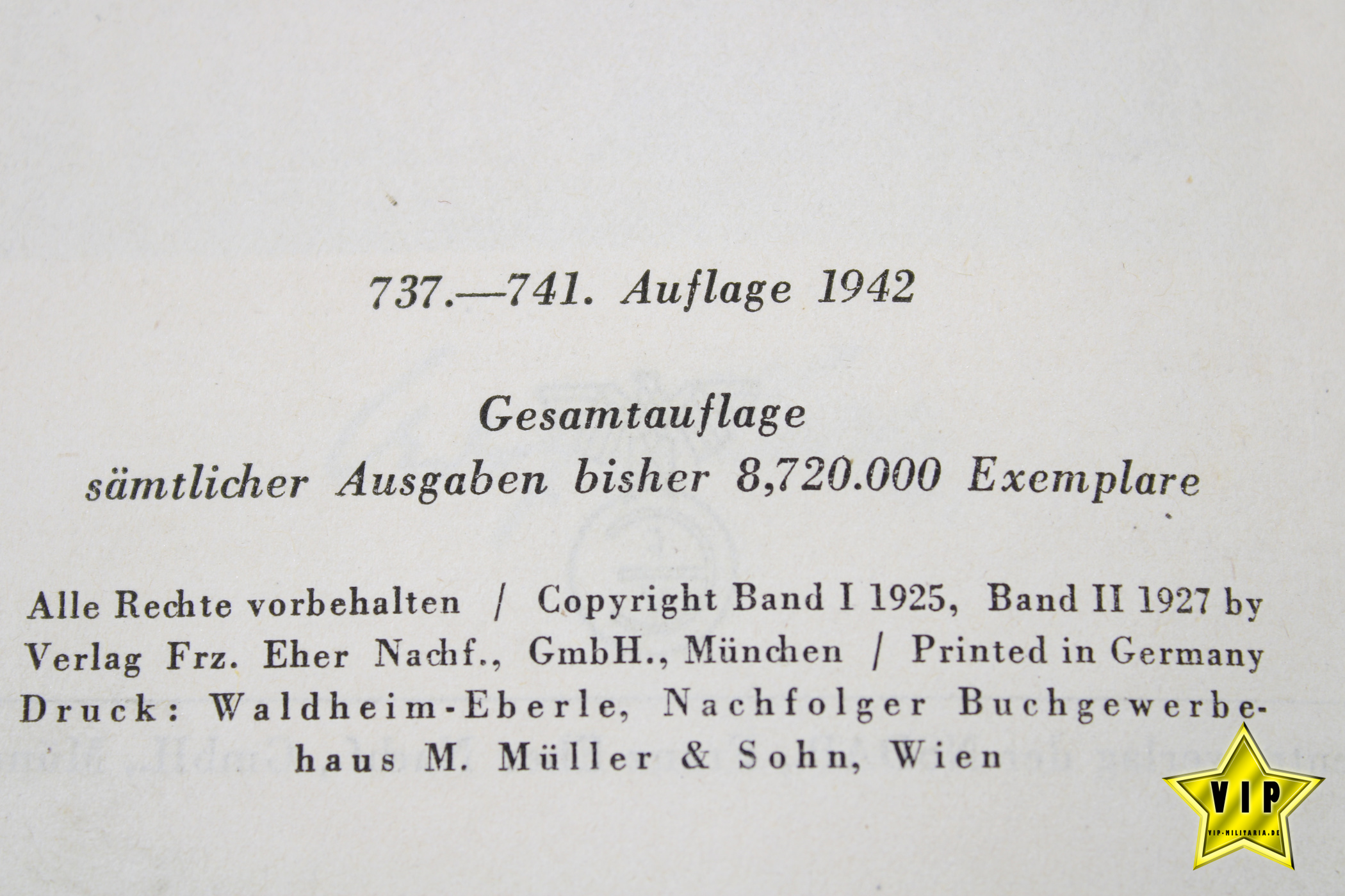 Mein Kampf 1942 Hochzeitsausgabe Immendorf-Würm in Lateinschrift