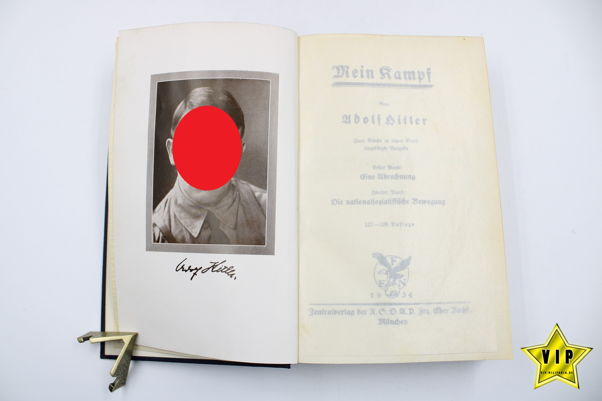 Mein Kampf 1934 Volksausgabe mit Widmung