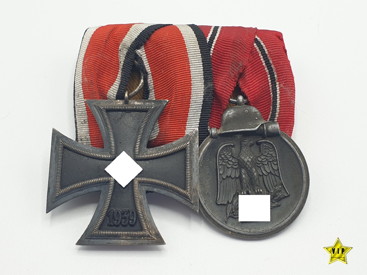 Zweier-Spange Eisernes Kreuz 2. Klasse + Ostmedaille