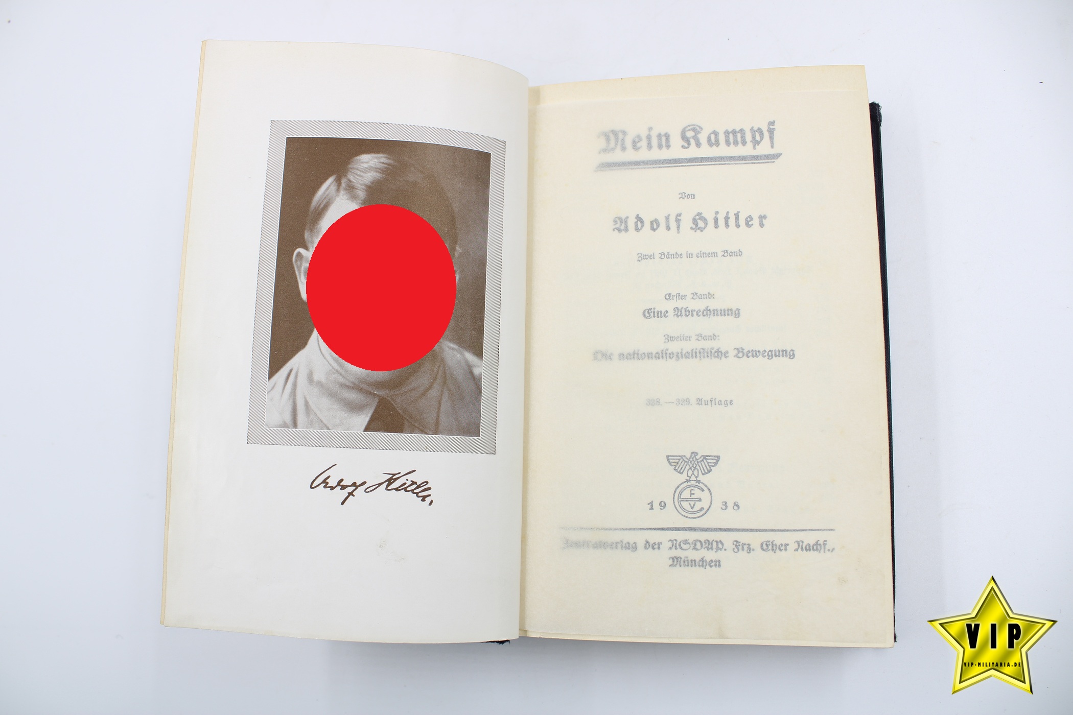 Mein Kampf 1938 Volksausgabe mit Widmung