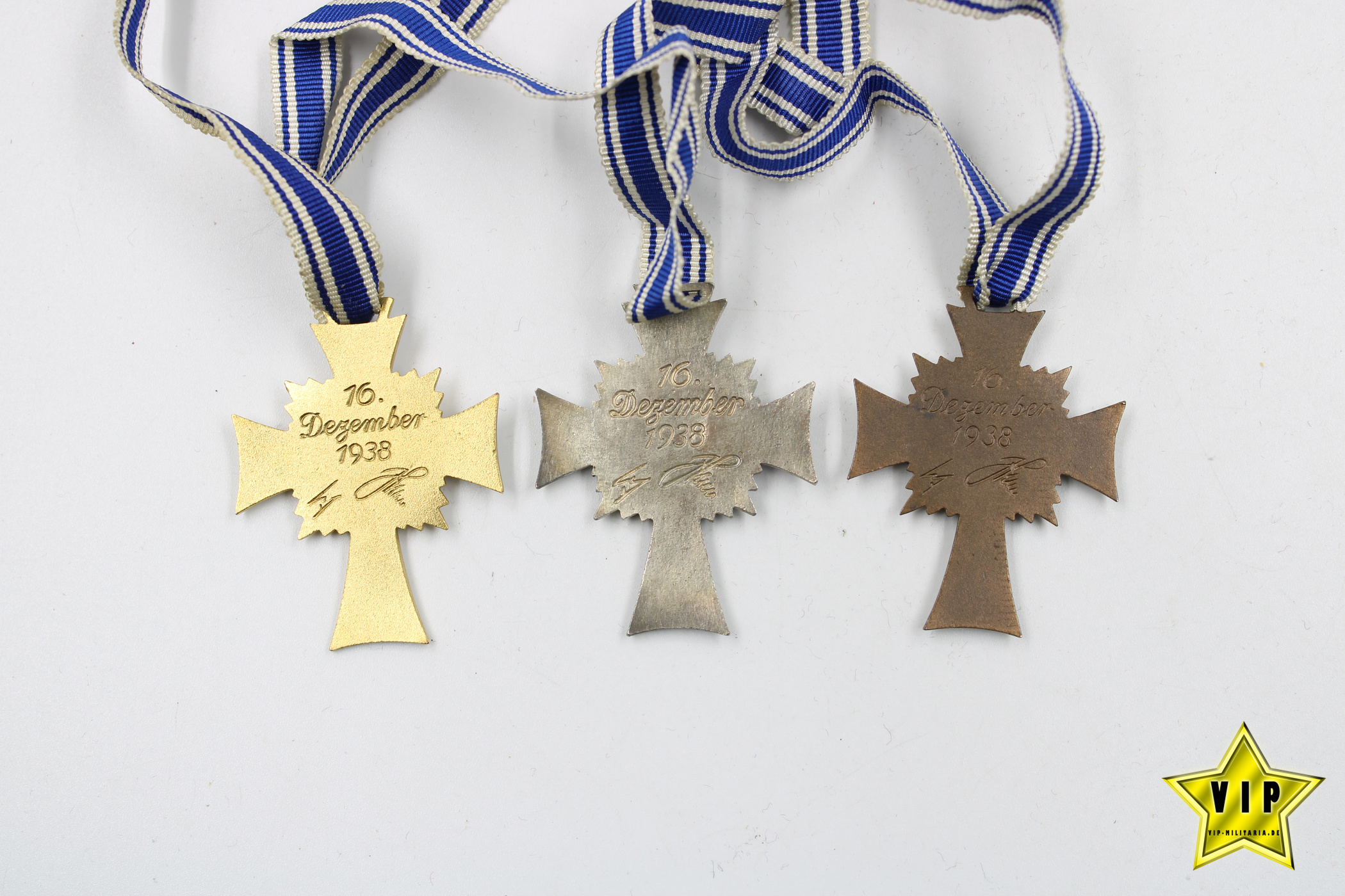 Mutterkreuz Gold+Silber+Bronze 