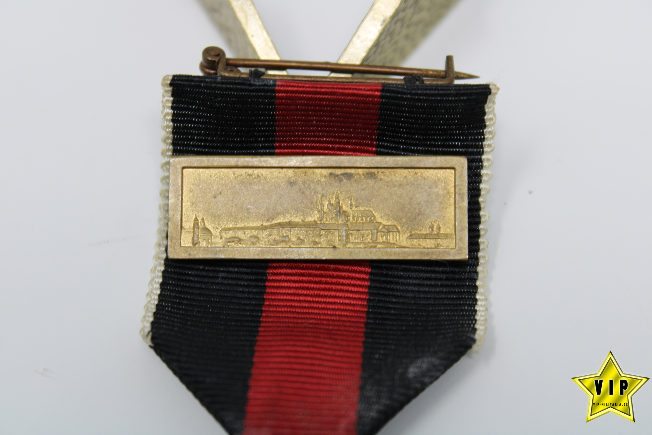Anschluss Medaille 1. Oktober Sudetenland mit Prager Burg Auflage im Etui