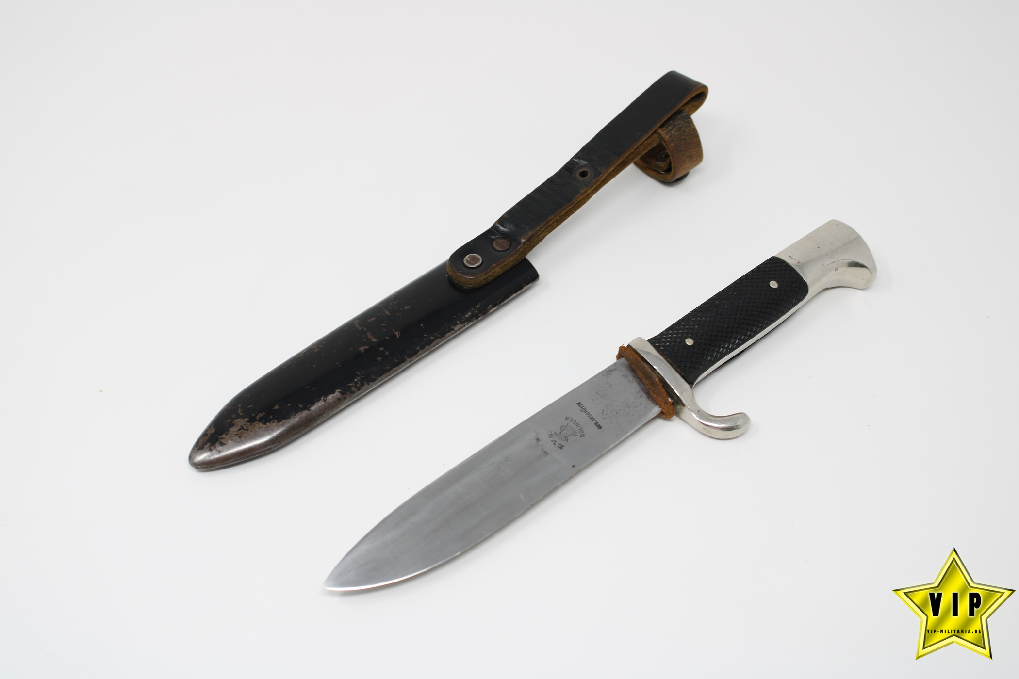 Hj Fahrtenmesser mit Devise Hersteller E. V. S. Solingen