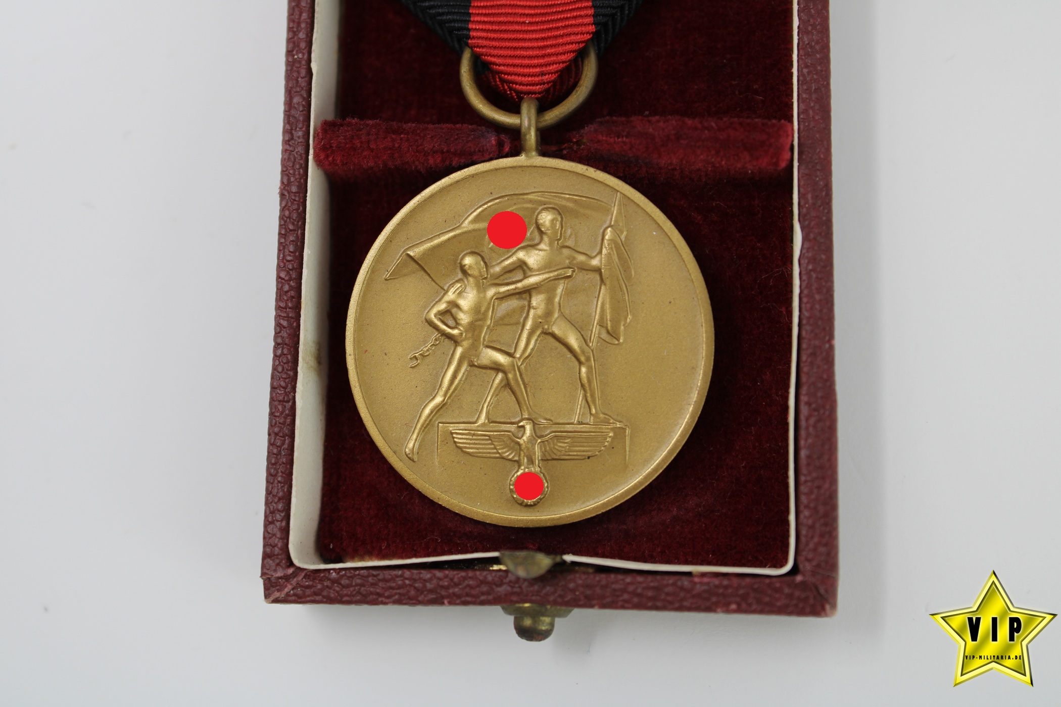 Anschluss Medaille 1. Oktober Sudetenland im Verleihungsetui