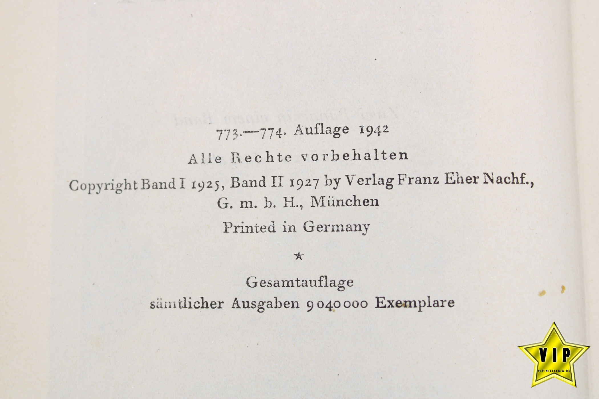 Mein Kampf 1942 Hochzeitsausgabe mit Widmung Rotthalmünster