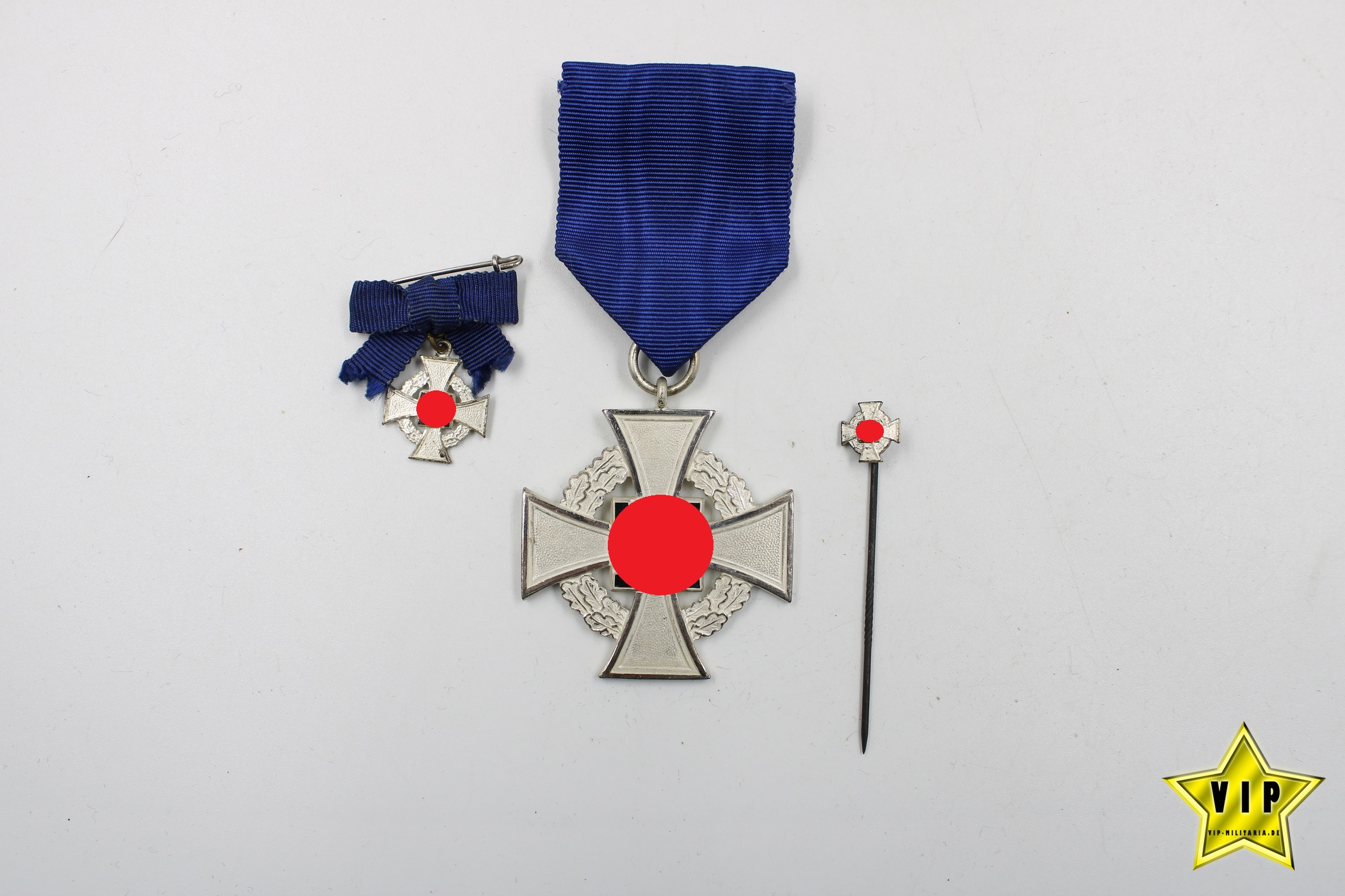 Treuedienst Ehrenzeichen 25 in Silber im Verleihungsetui + Miniaturen