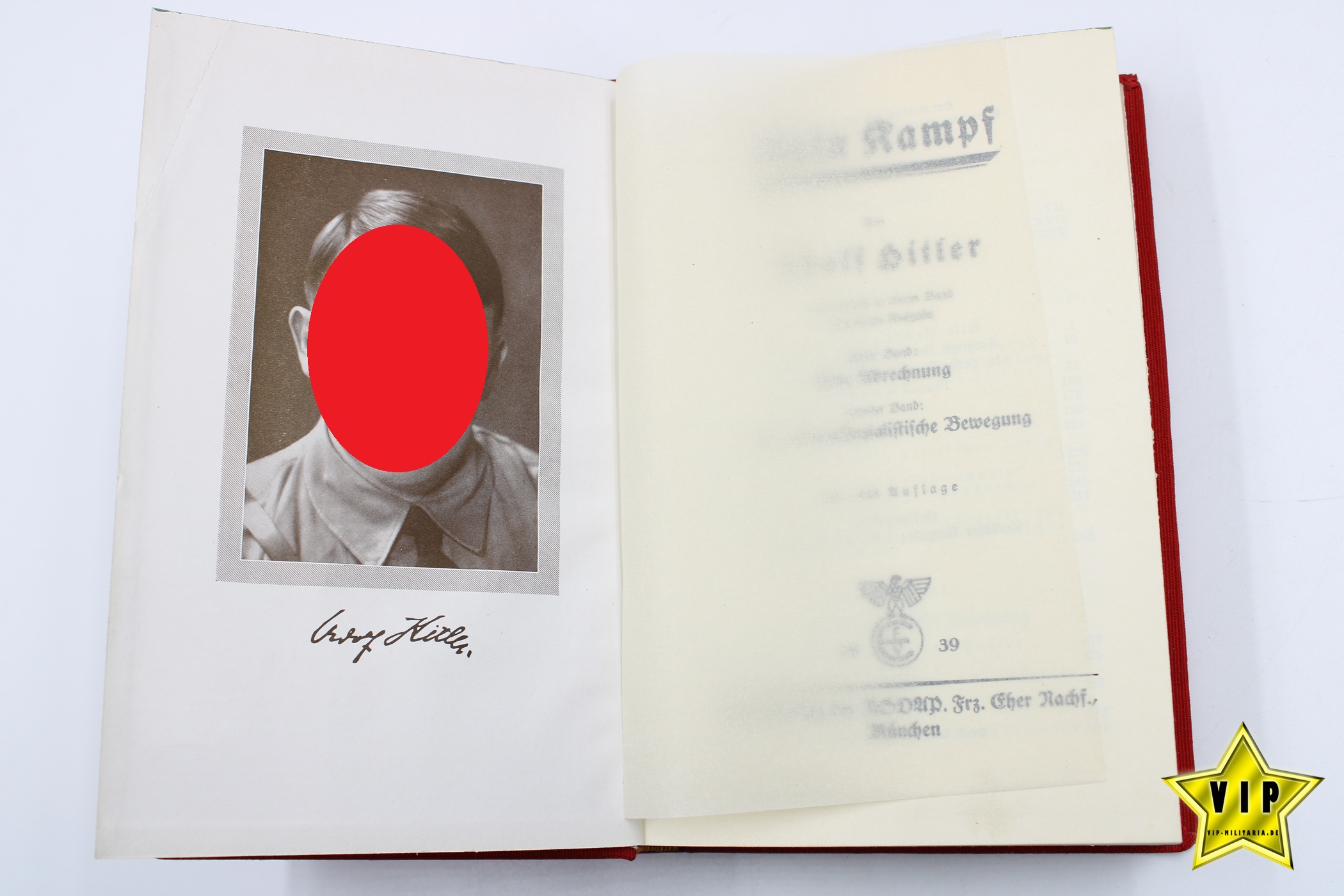 Mein Kampf 1939 Beamtenausgabe mit dem seltenen Schutzumschlag