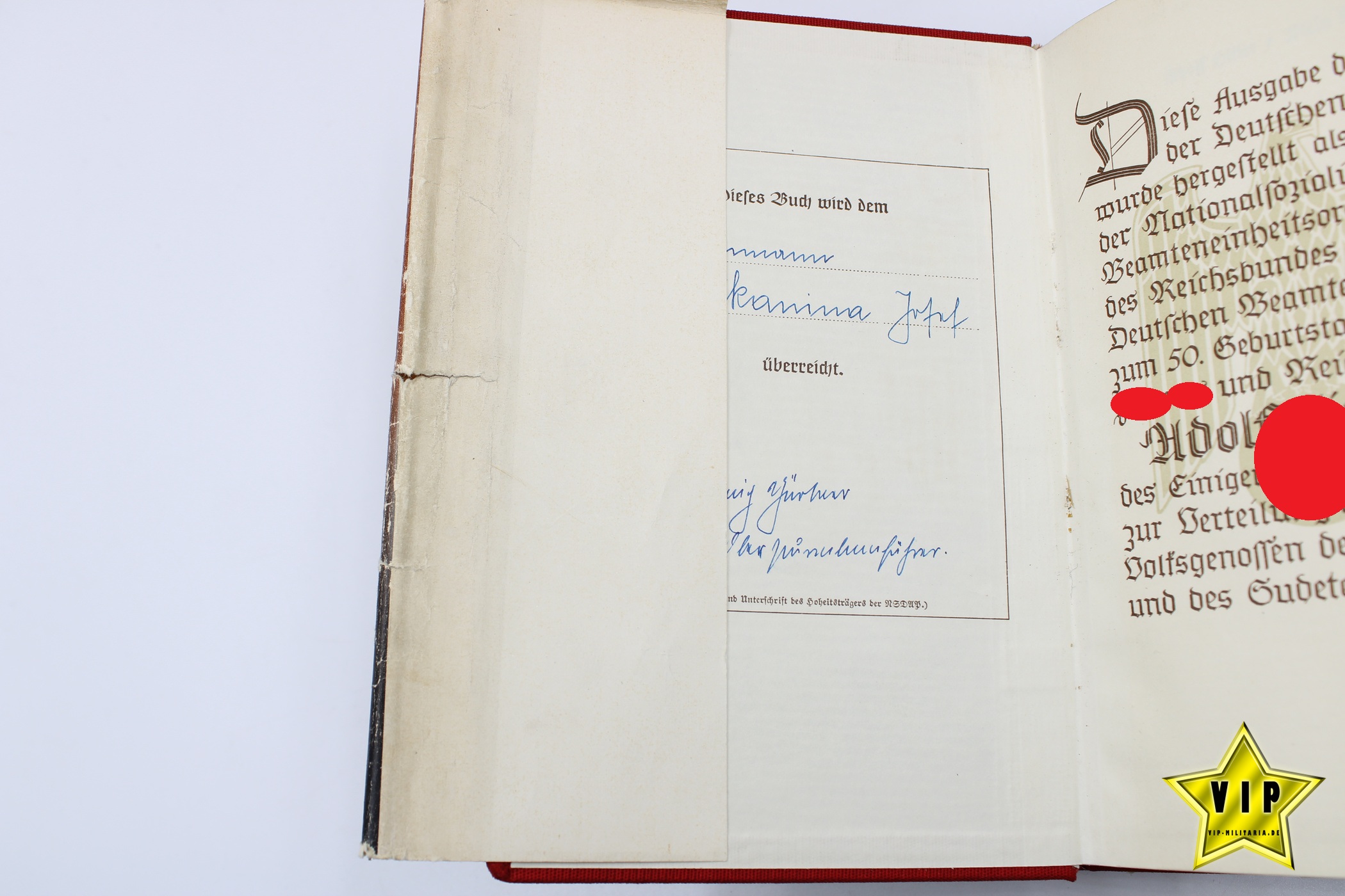 Mein Kampf 1939 Beamtenausgabe mit dem seltenen Schutzumschlag