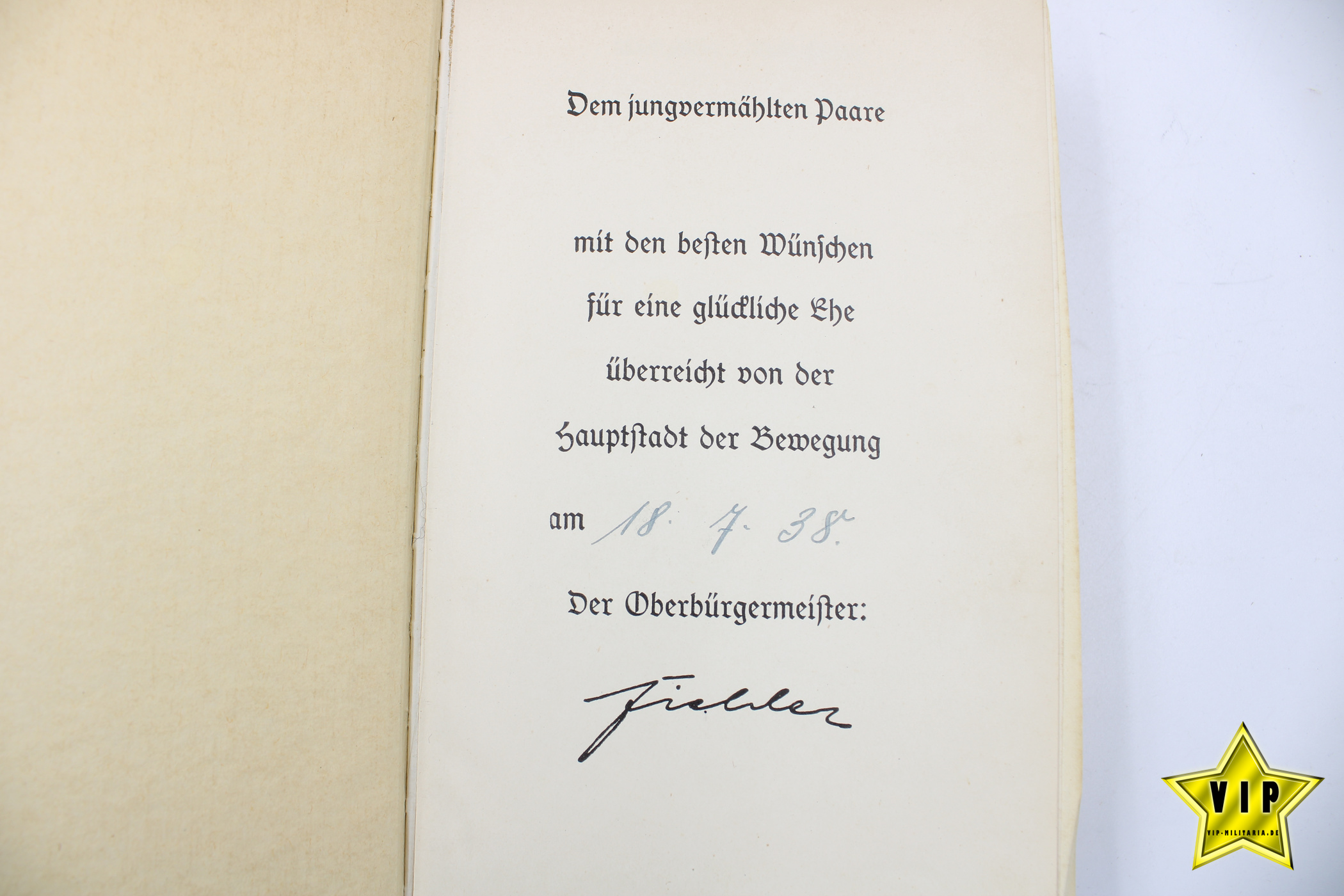 Mein Kampf mit Stadtwappen München 1938 mit Widmung 