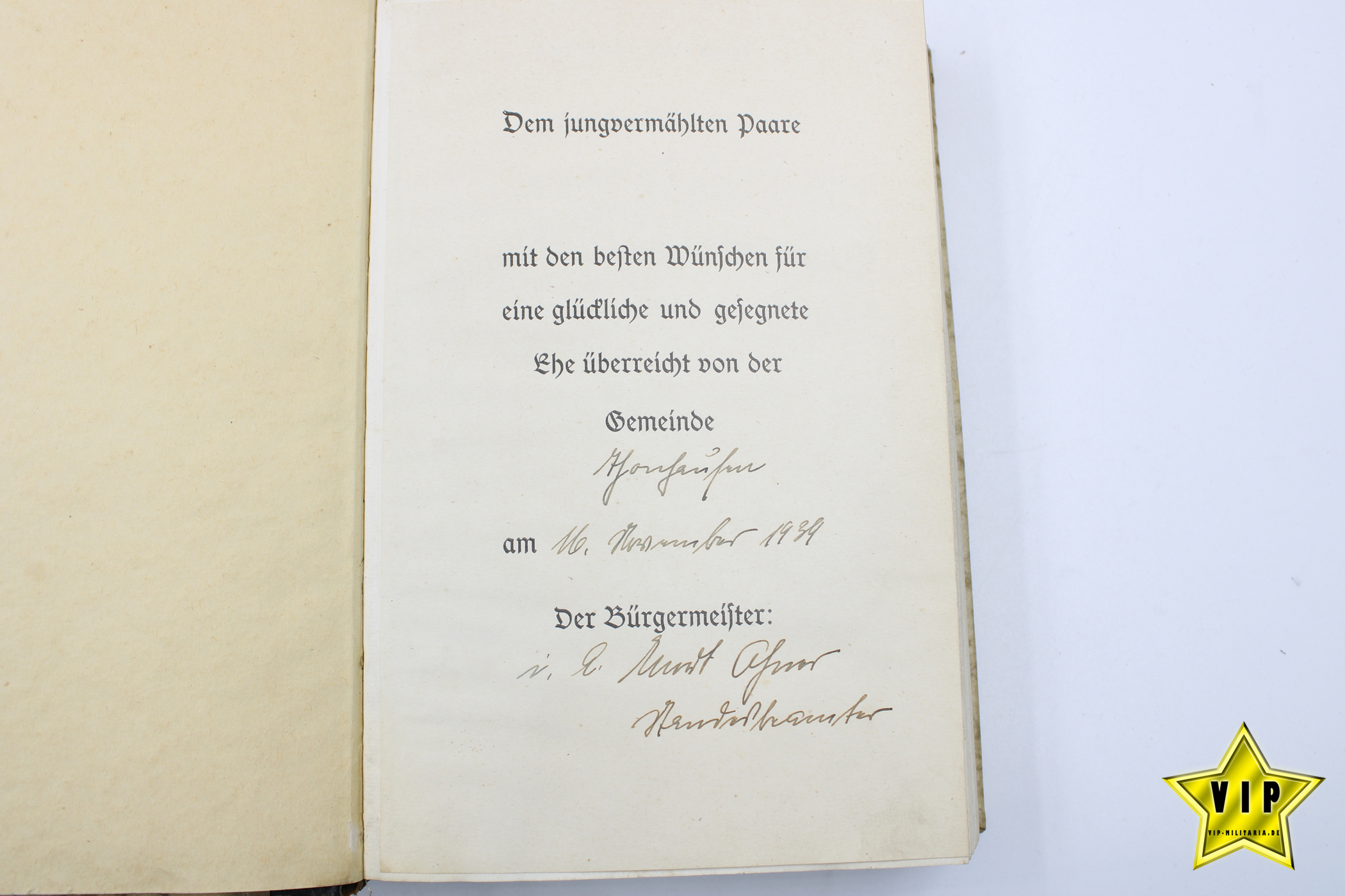 Mein Kampf 1938 Hochzeitsausgabe der Gemeinde Honhausen