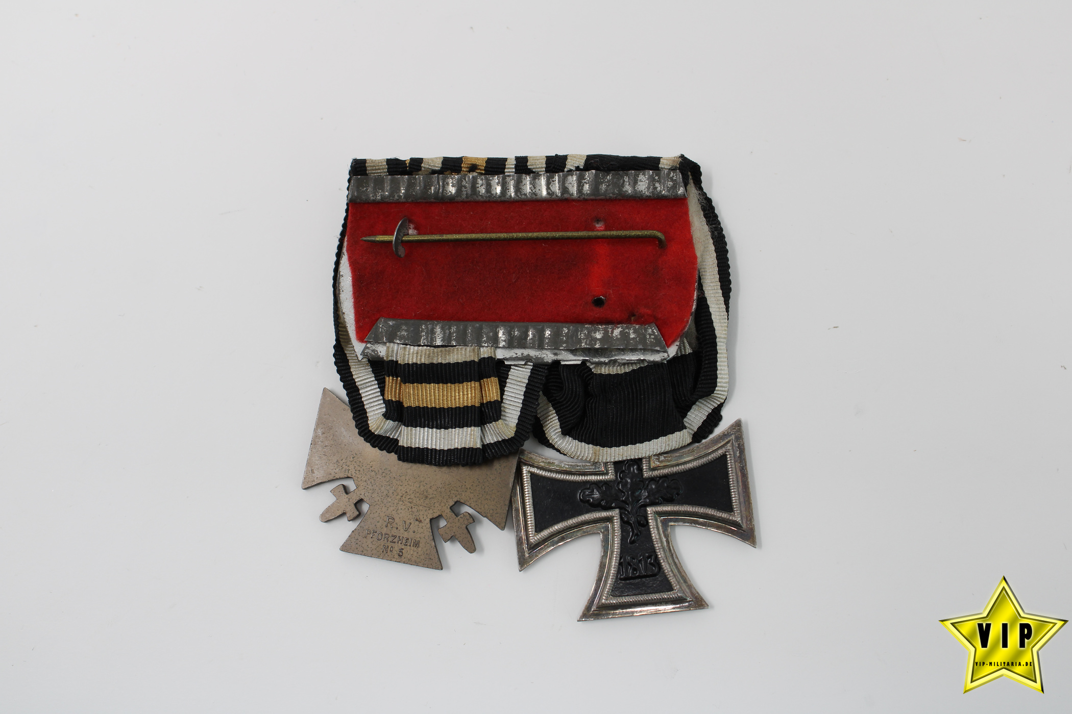 Zweier Spange Eisernes Kreuz 1914 & Frontkämpfer Ehrenkreuz